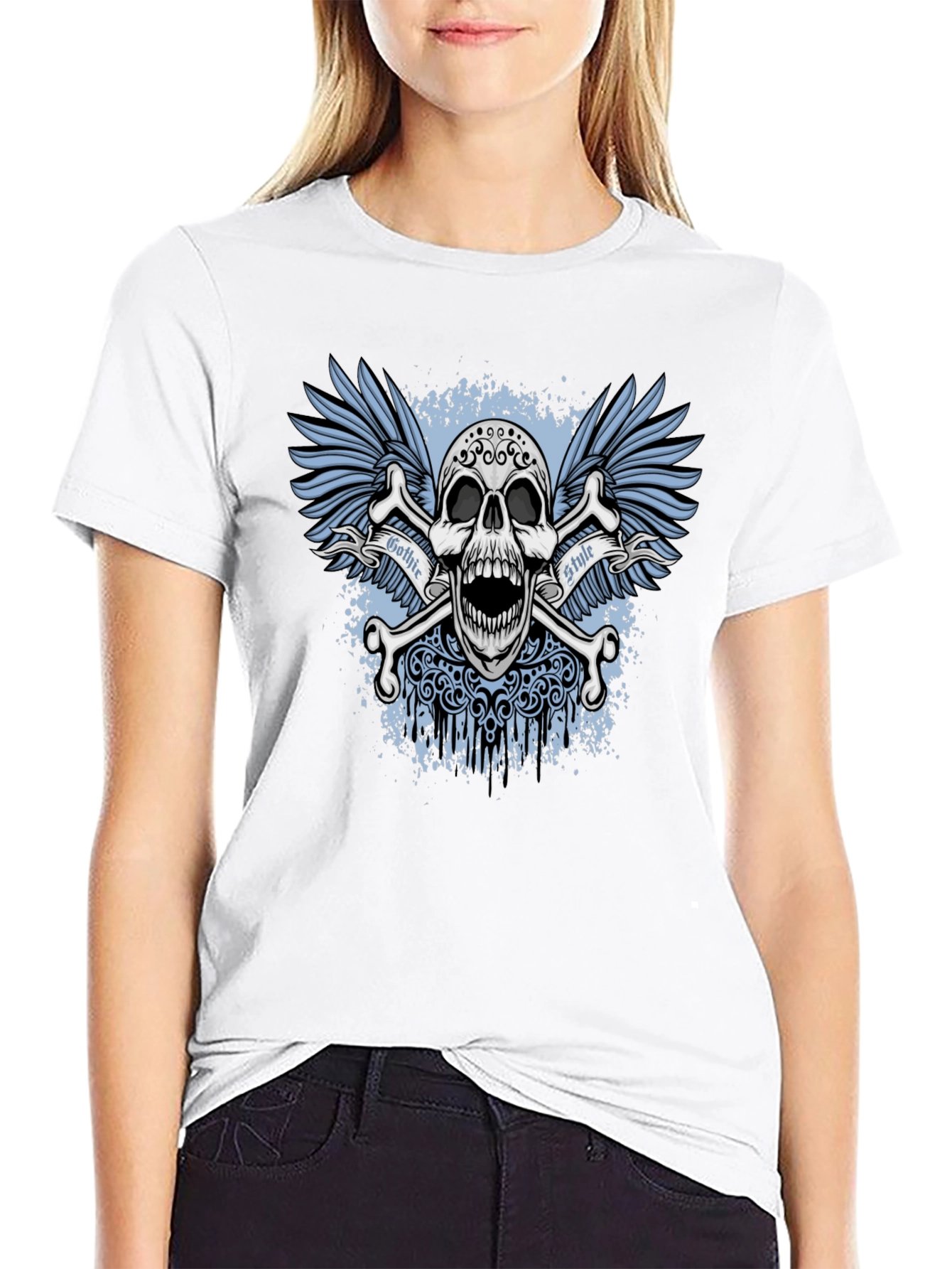 Black Gothic Skull T-Shirt view 9
