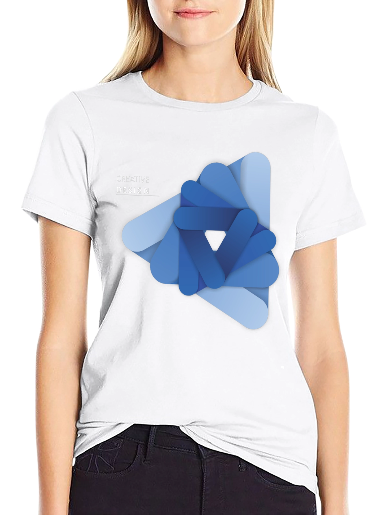 Black Creative Design Black T-Shirt view 9