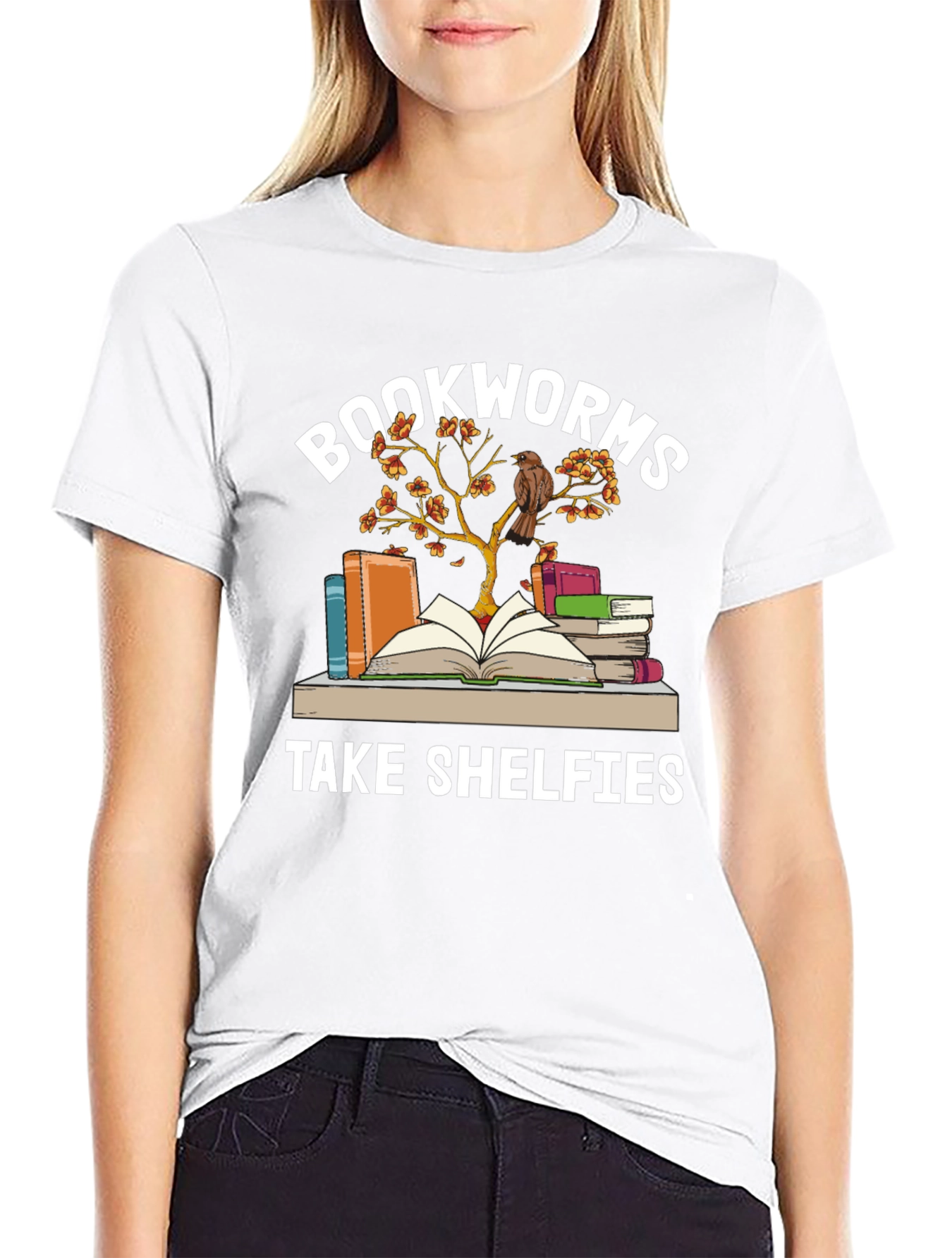 Black Bookworms Take Shelfies Graphic T-Shirt view 9