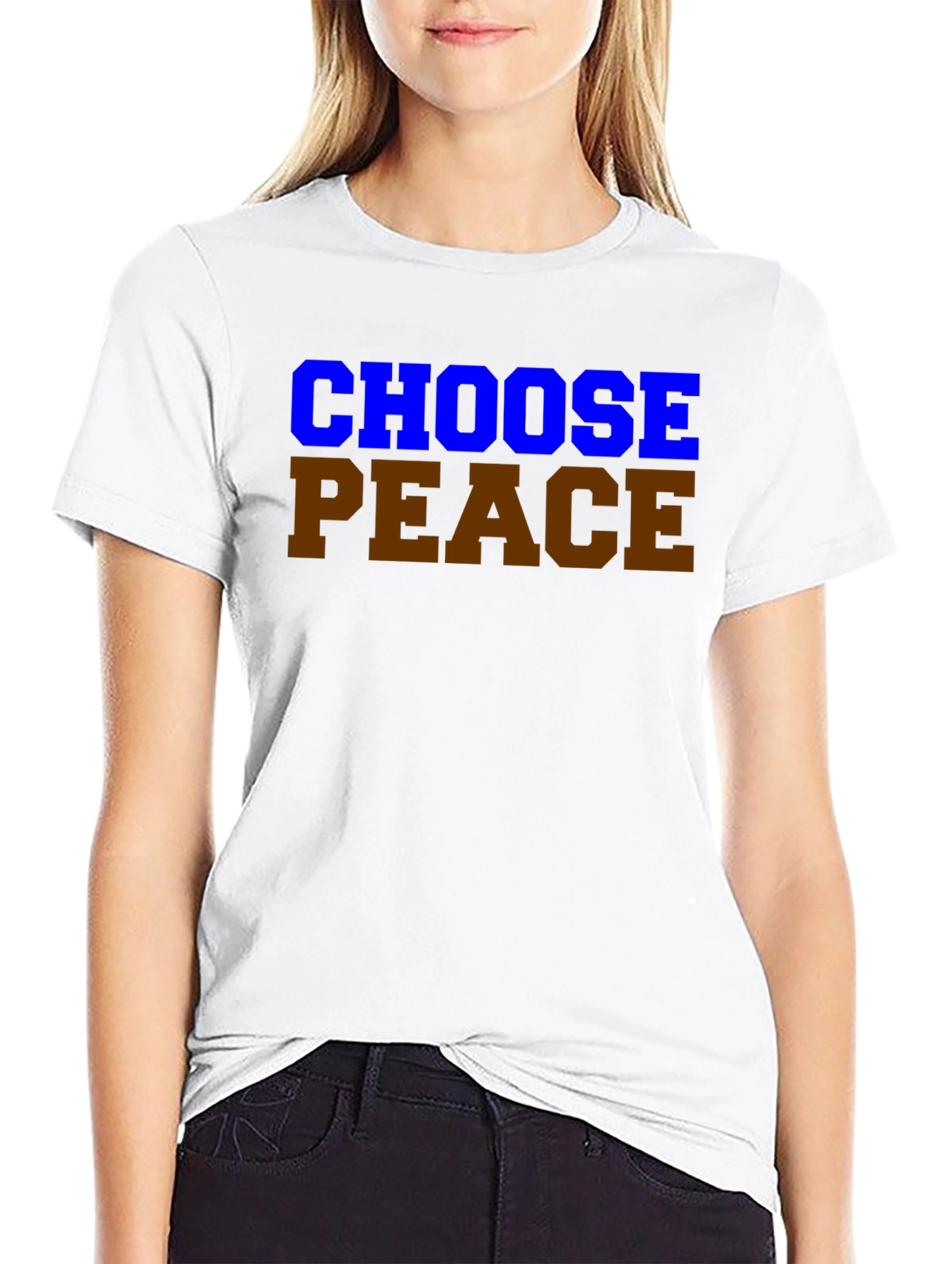 Black Choose Peace Graphic T-Shirt - Black Casual Tee view 9