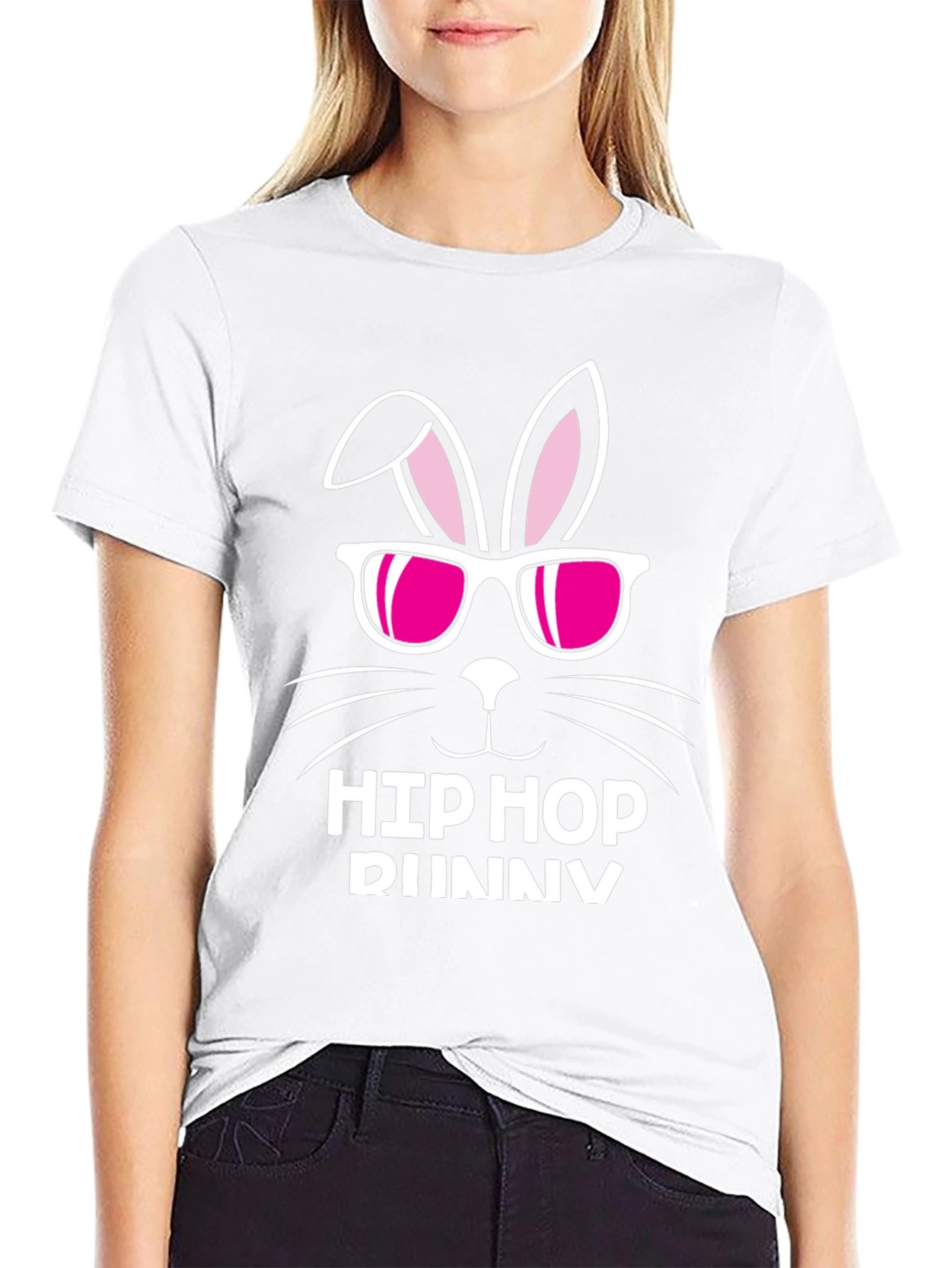 Black Hip Hop Bunny T-Shirt: Cool Easter Style view 9
