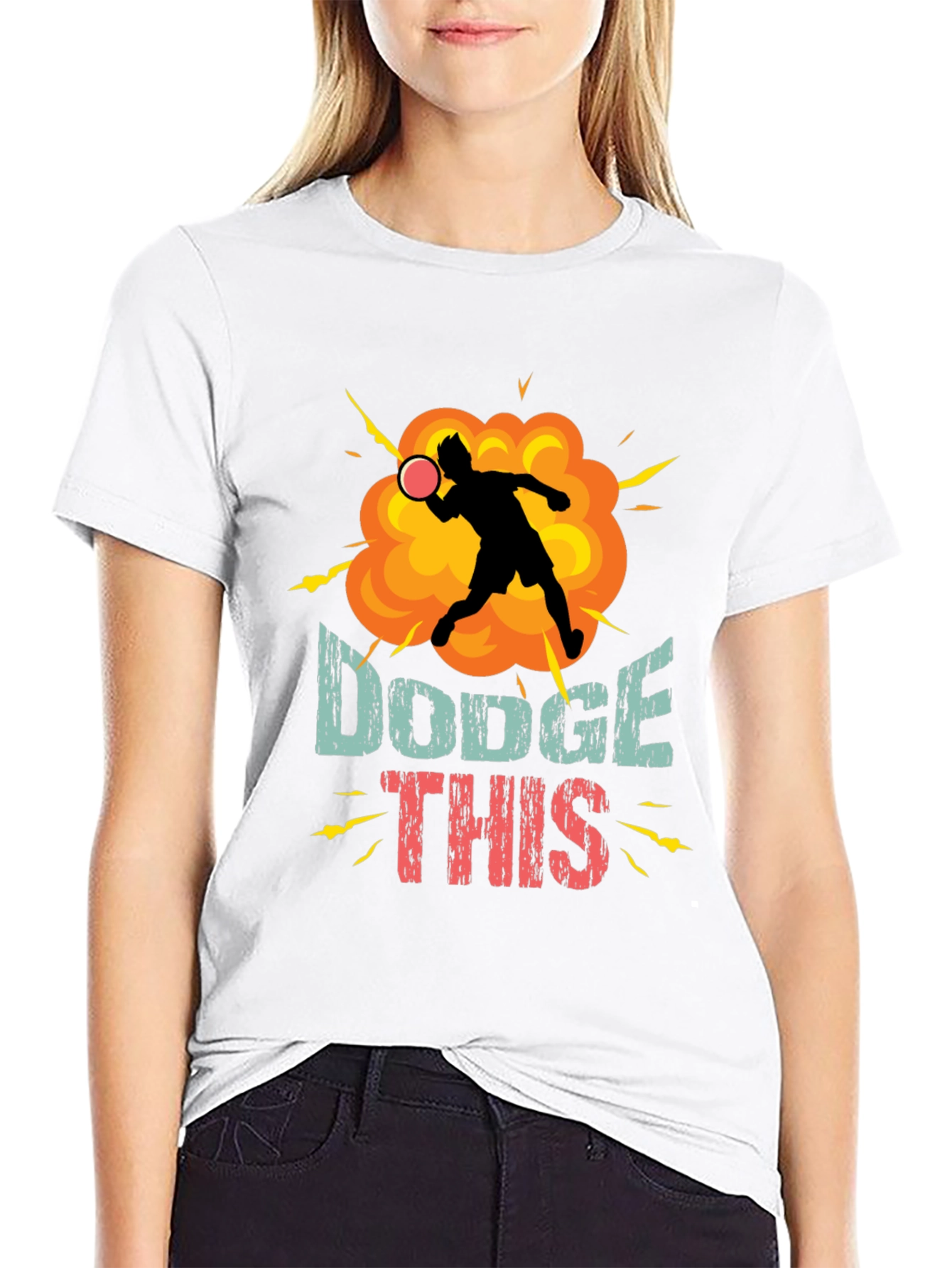 Black Dodge This T-Shirt - Funny Dodgeball Tee view 9