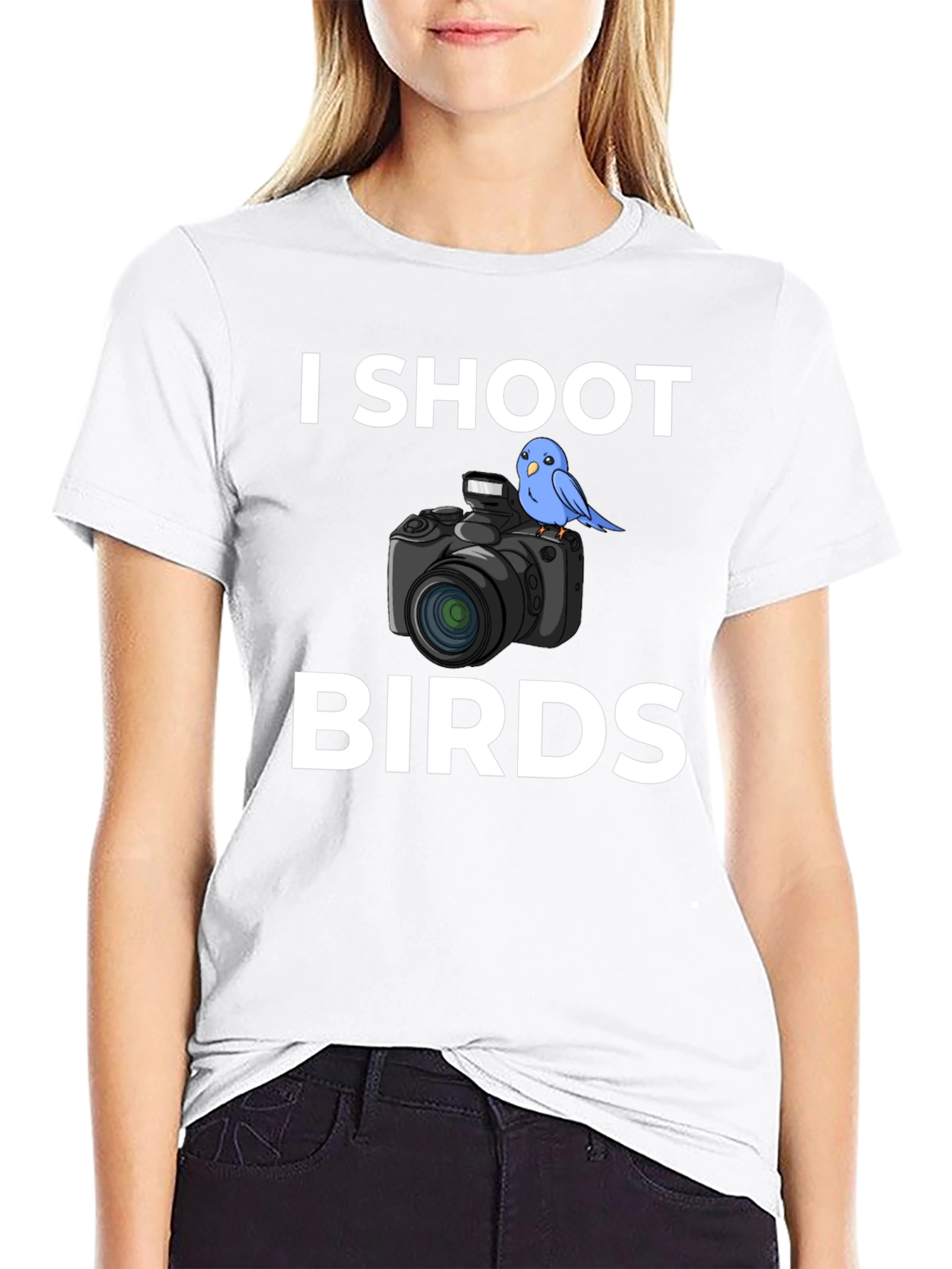 Black I Shoot Birds Graphic T-Shirt view 9