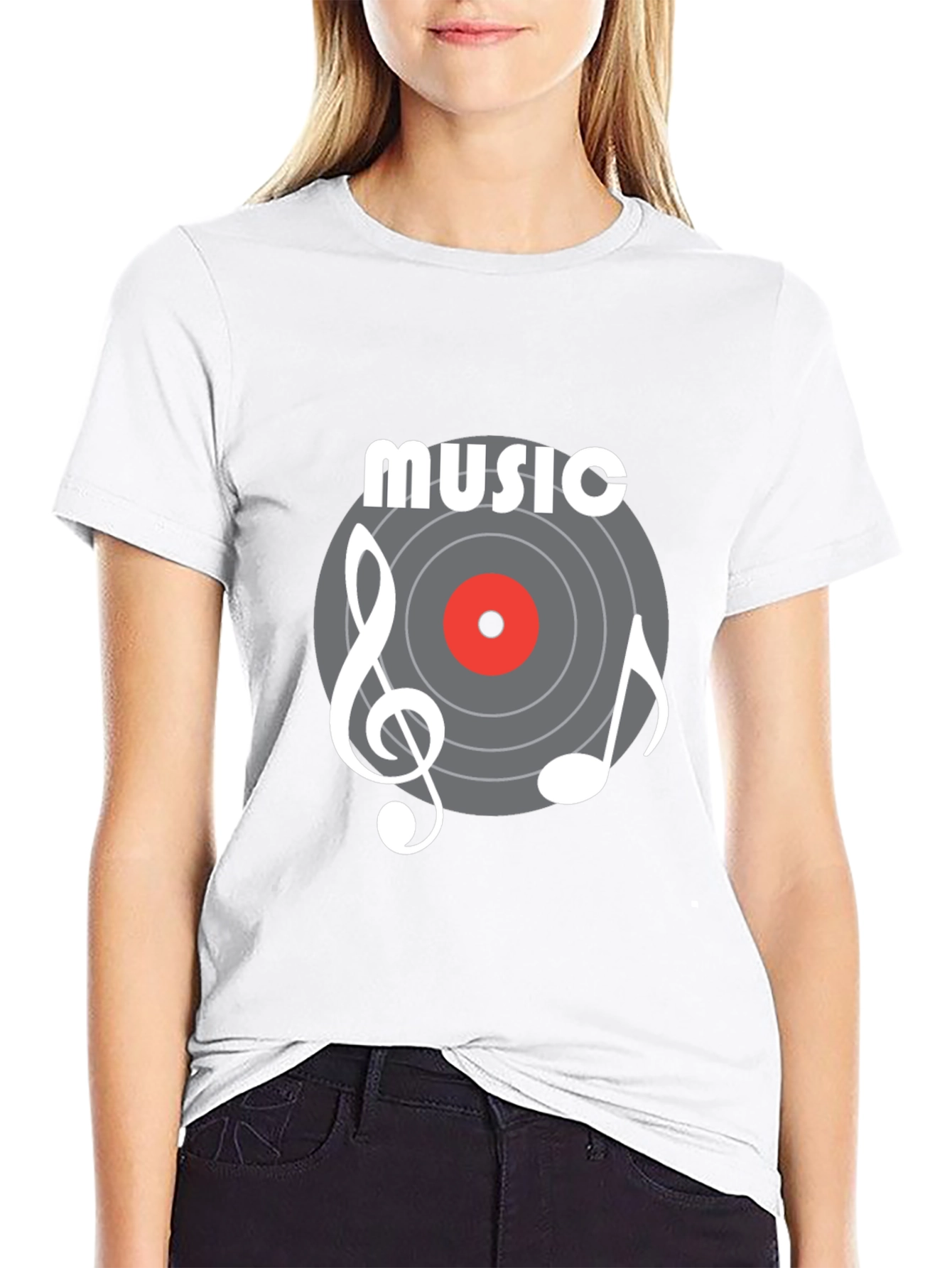 Black Music Vinyl Graphic T-Shirt - Short Sleeve Cotton Tee view 9