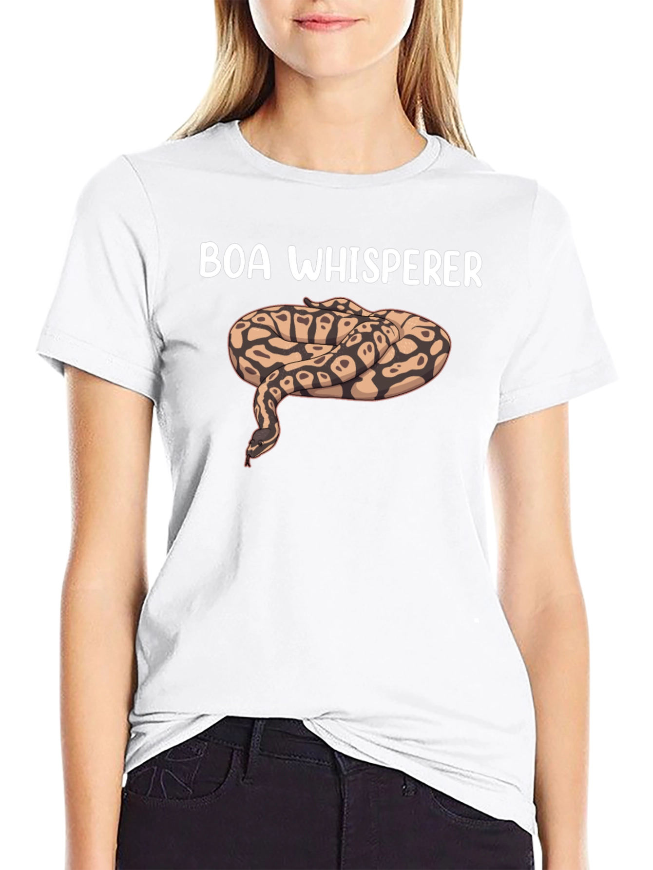 Black Boa Whisperer Snake Graphic T-Shirt view 9