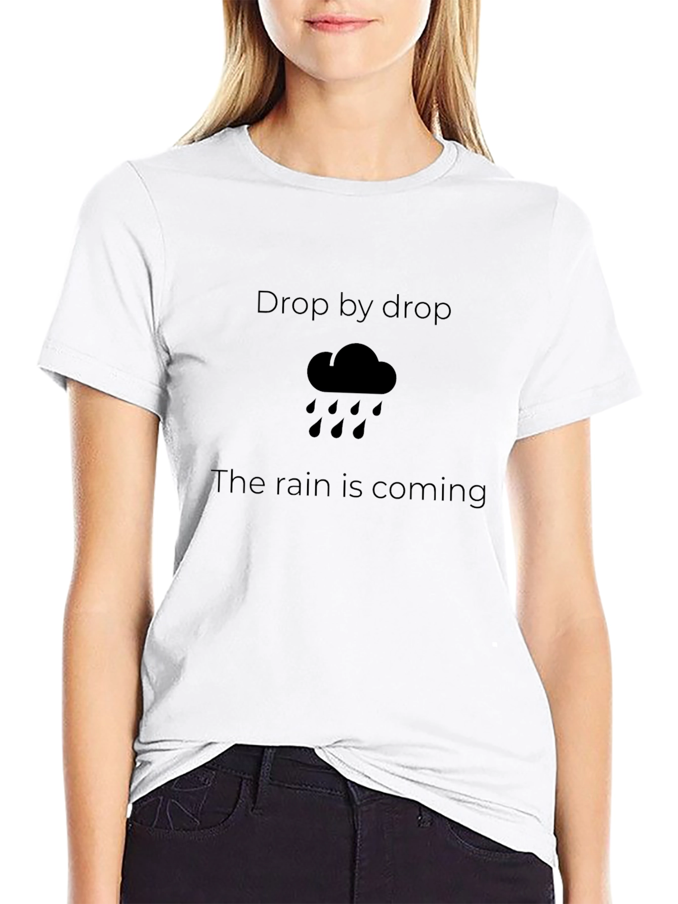 Black Rain Cloud Graphic T-Shirt - "Drop by Drop" view 9