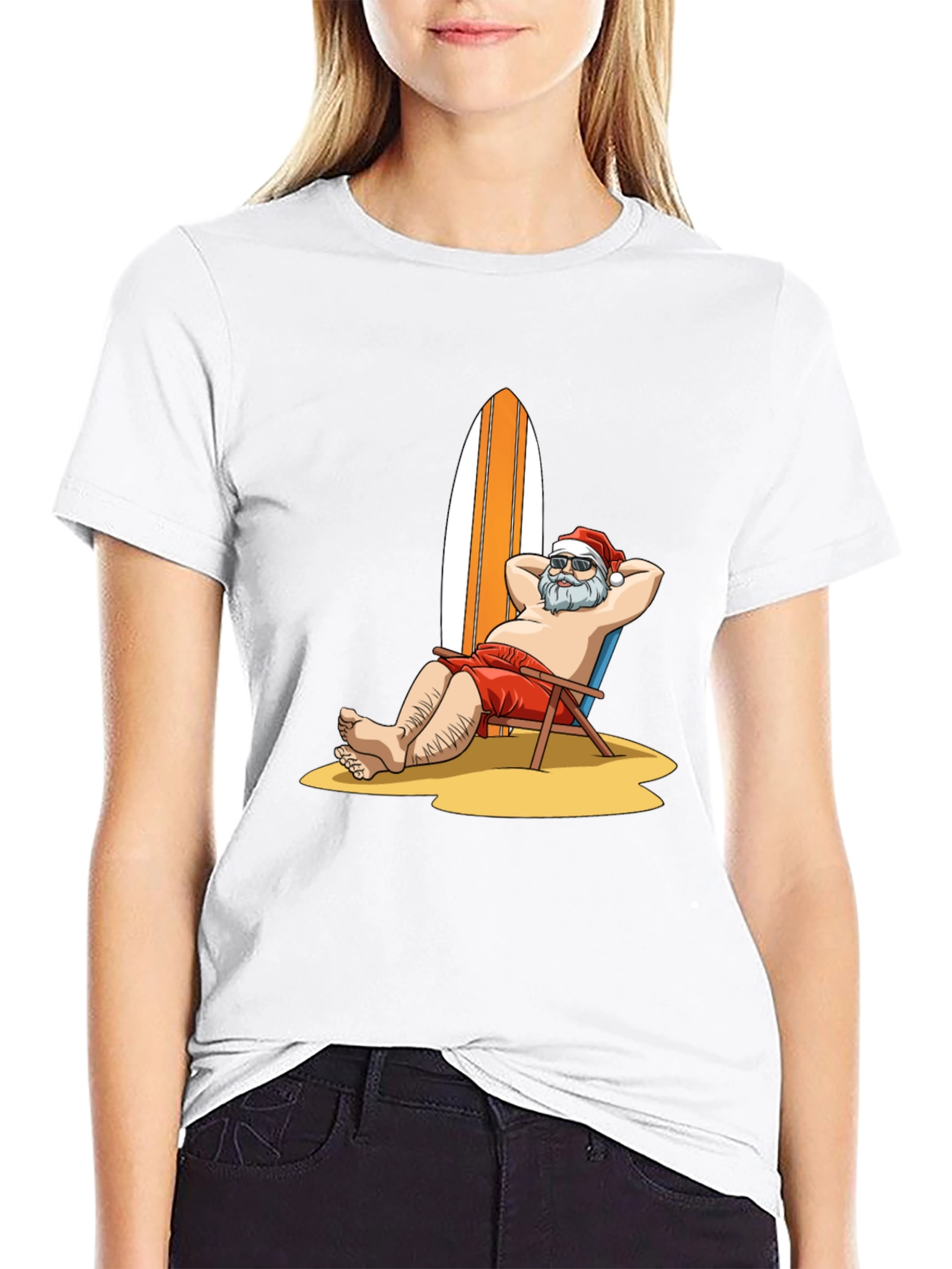 Black Santa on Vacation Graphic T-Shirt view 9