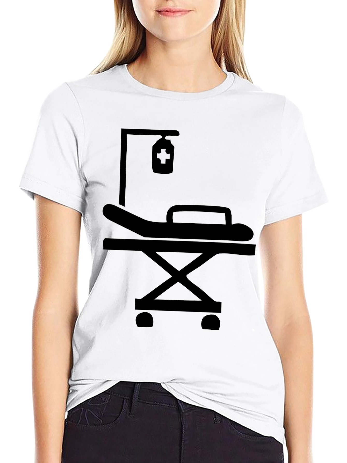 Black Medical Gurney Graphic T-Shirt view 9