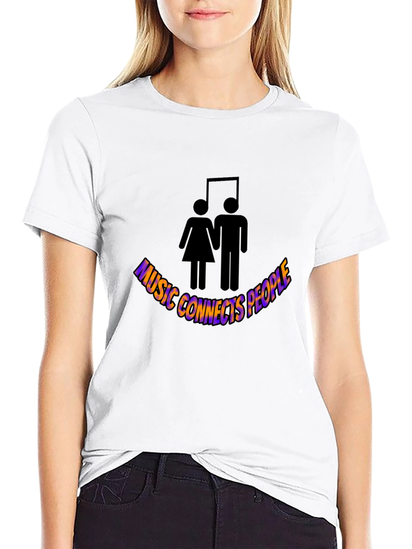 Black Music Connects People Black Graphic Tee view 9