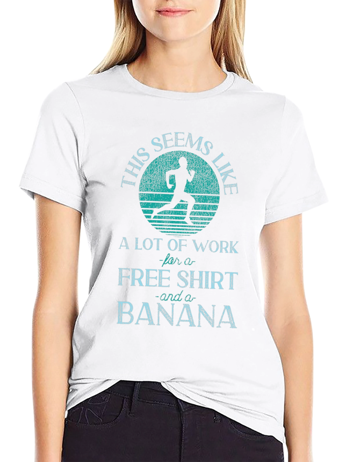 Black Funny Running T-Shirt: Free Shirt and Banana view 9