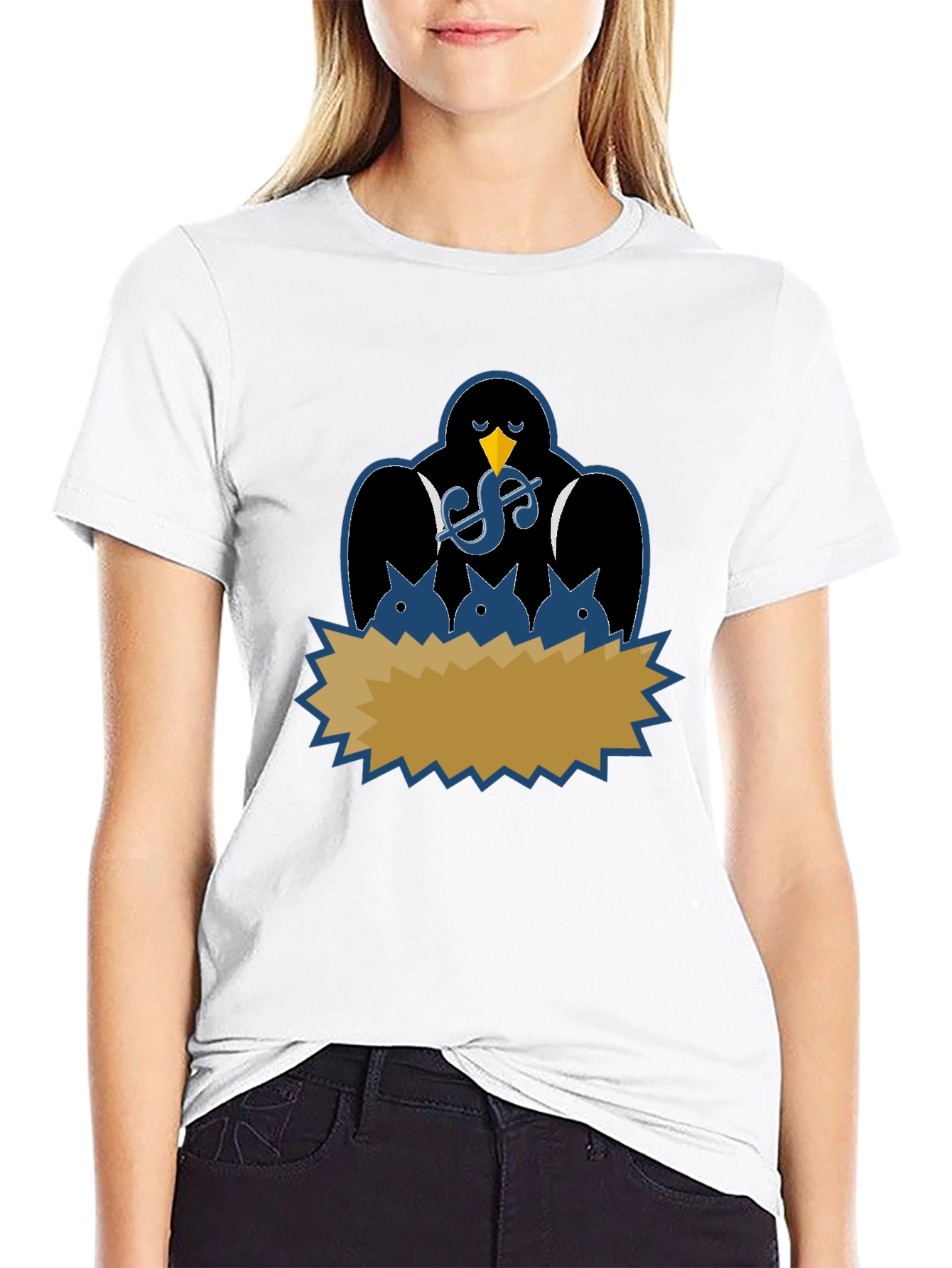 Black Money Bird Nest T-Shirt - Soft Cotton Tee view 9