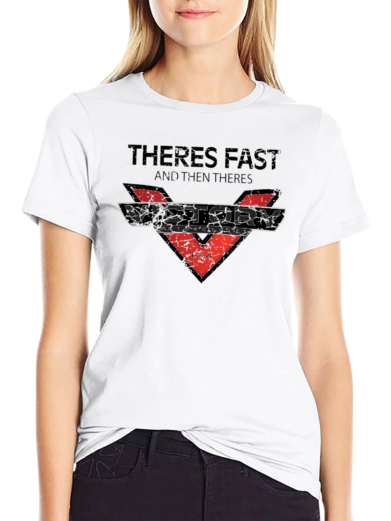 Black Victory Motorcycles Graphic T-Shirt view 9