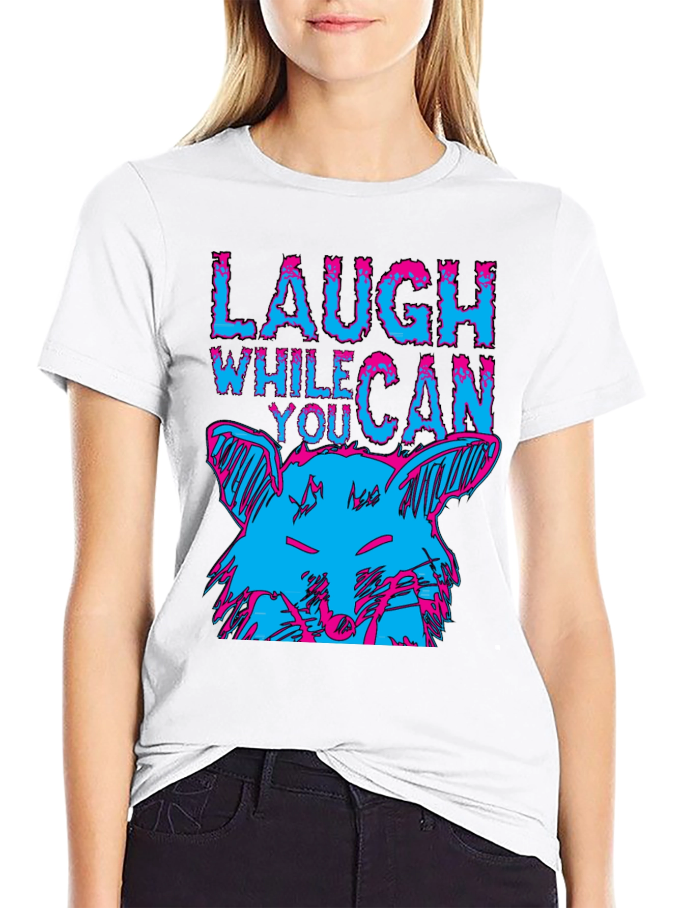 Black Laugh While You Can Graphic Tee view 9