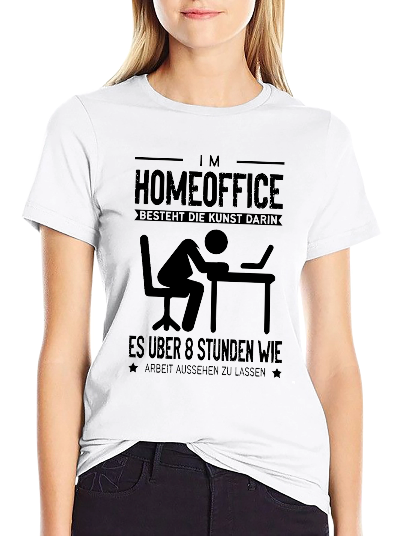Black Funny Home Office T-Shirt - Work From Home Humor view 9
