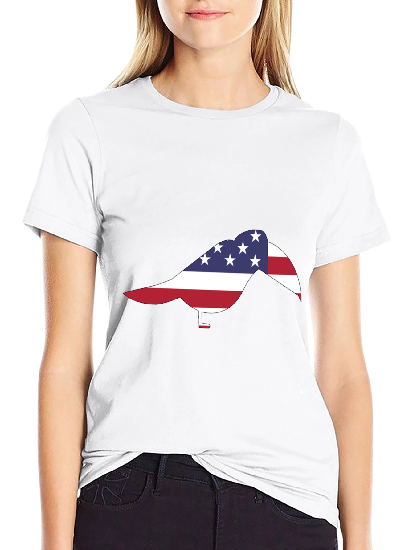 Black American Flag Turkey Black T-Shirt view 9