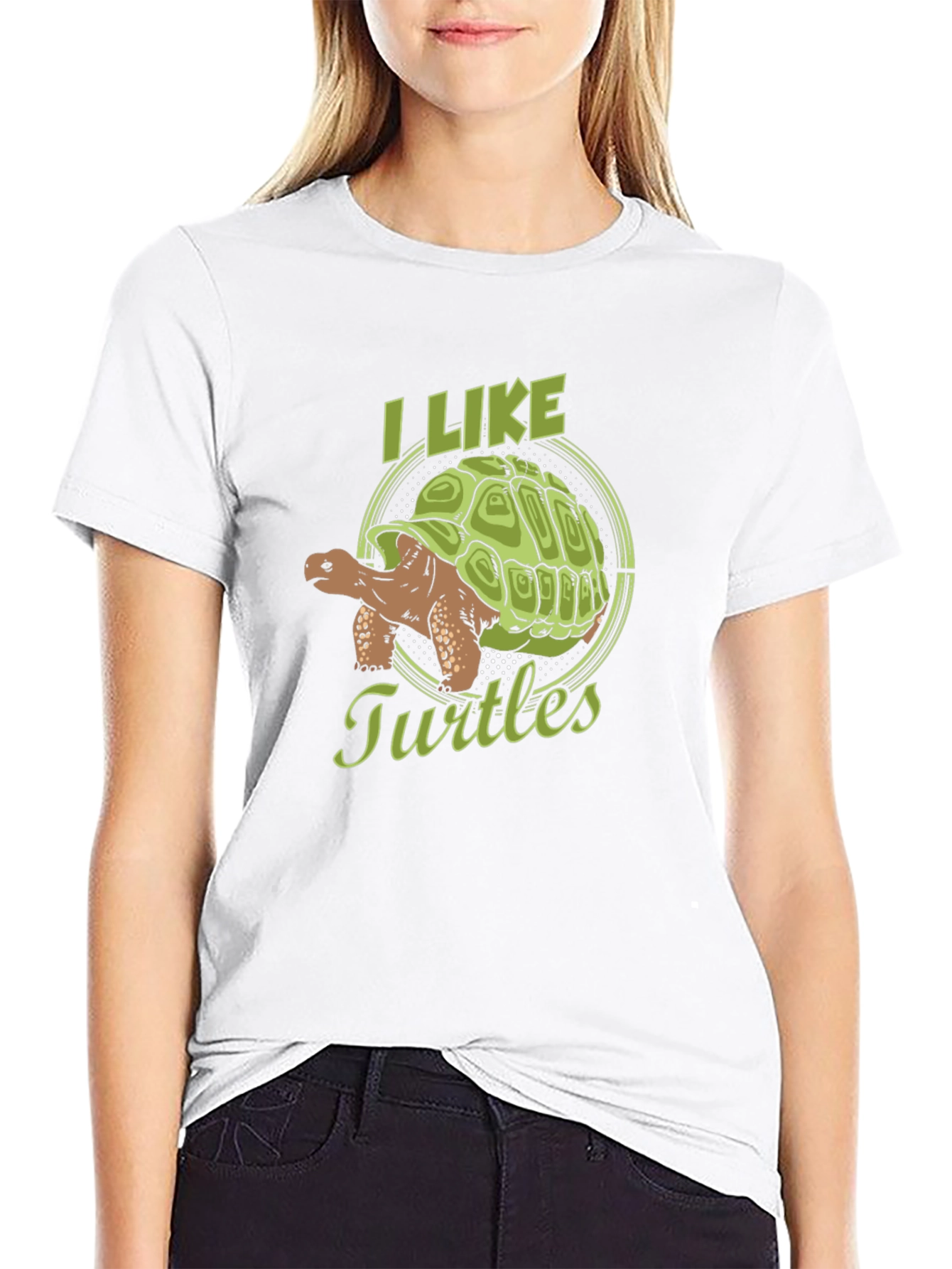 Black I Like Turtles Graphic T-Shirt view 9