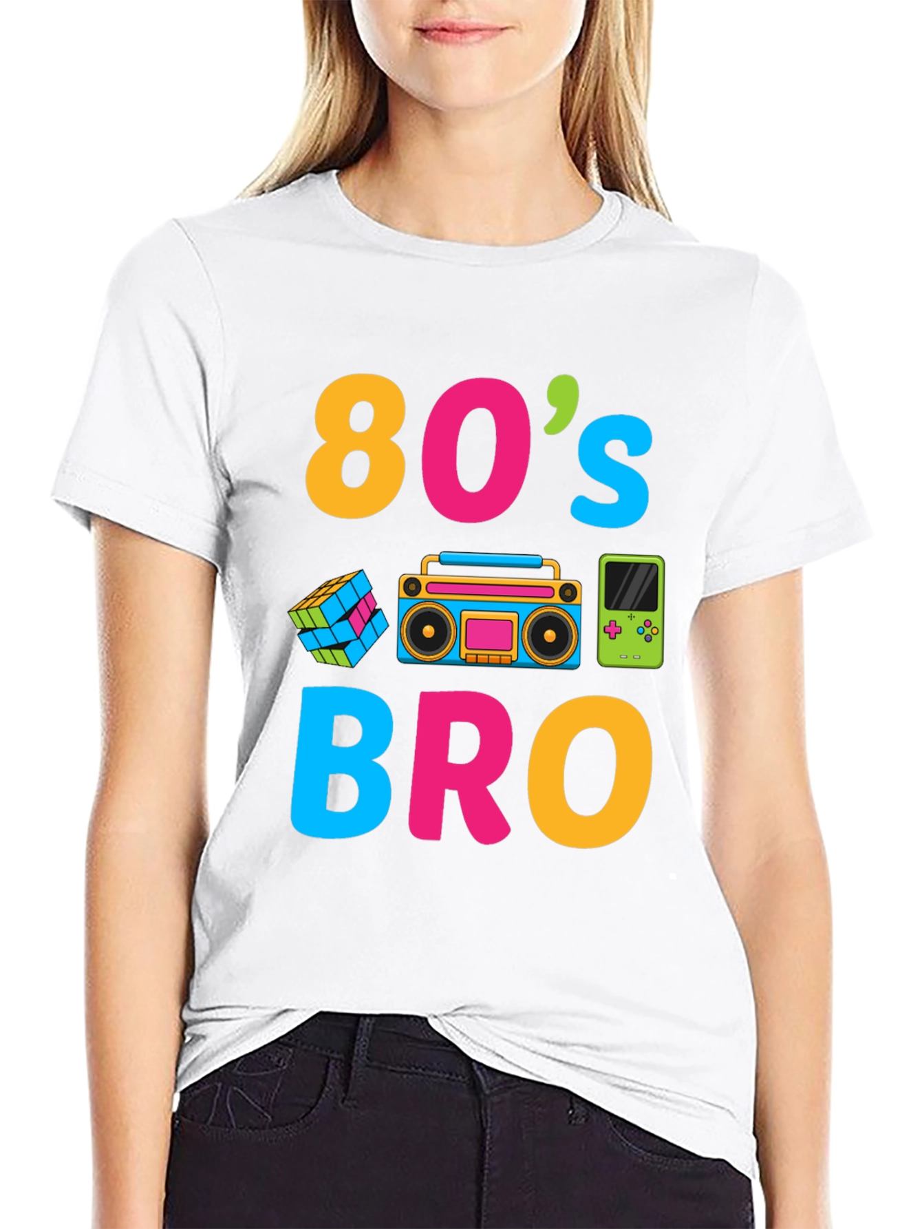 Black 80's Bro Graphic Tee - Retro Style view 9