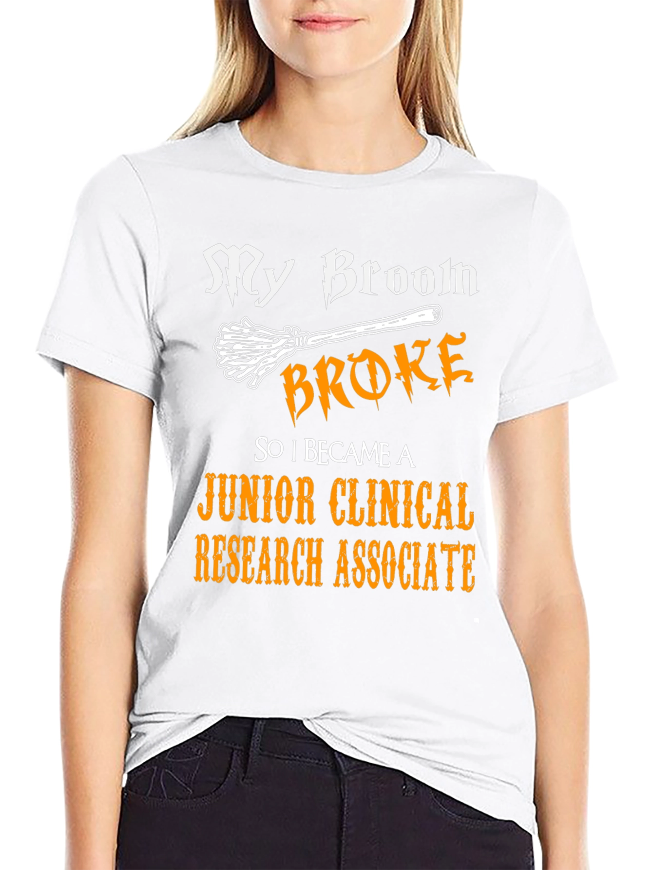 Black Funny Junior Clinical Research Associate Halloween T-Shirt view 9
