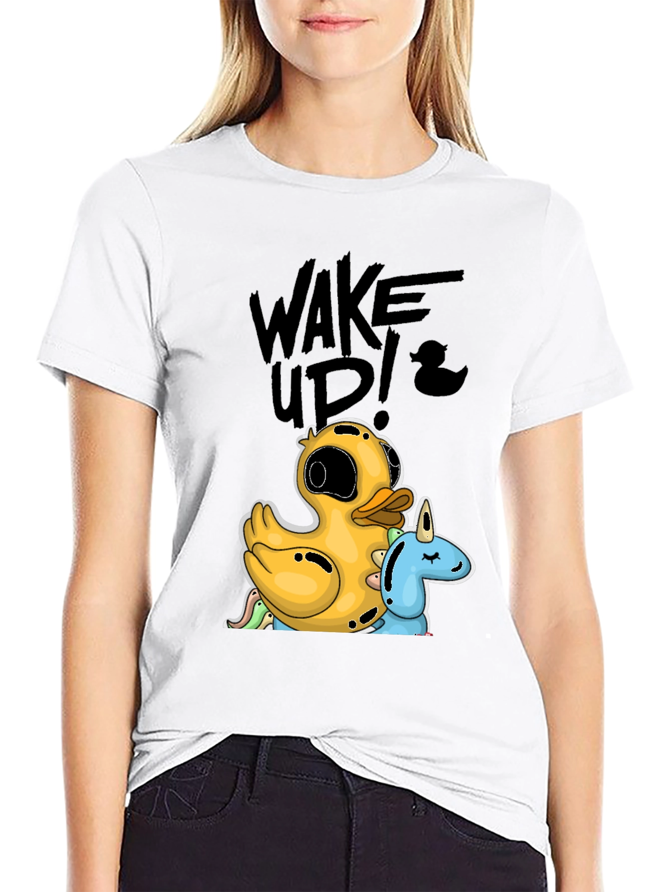 Black Duck & Unicorn Graphic Tee - Wake Up! view 9