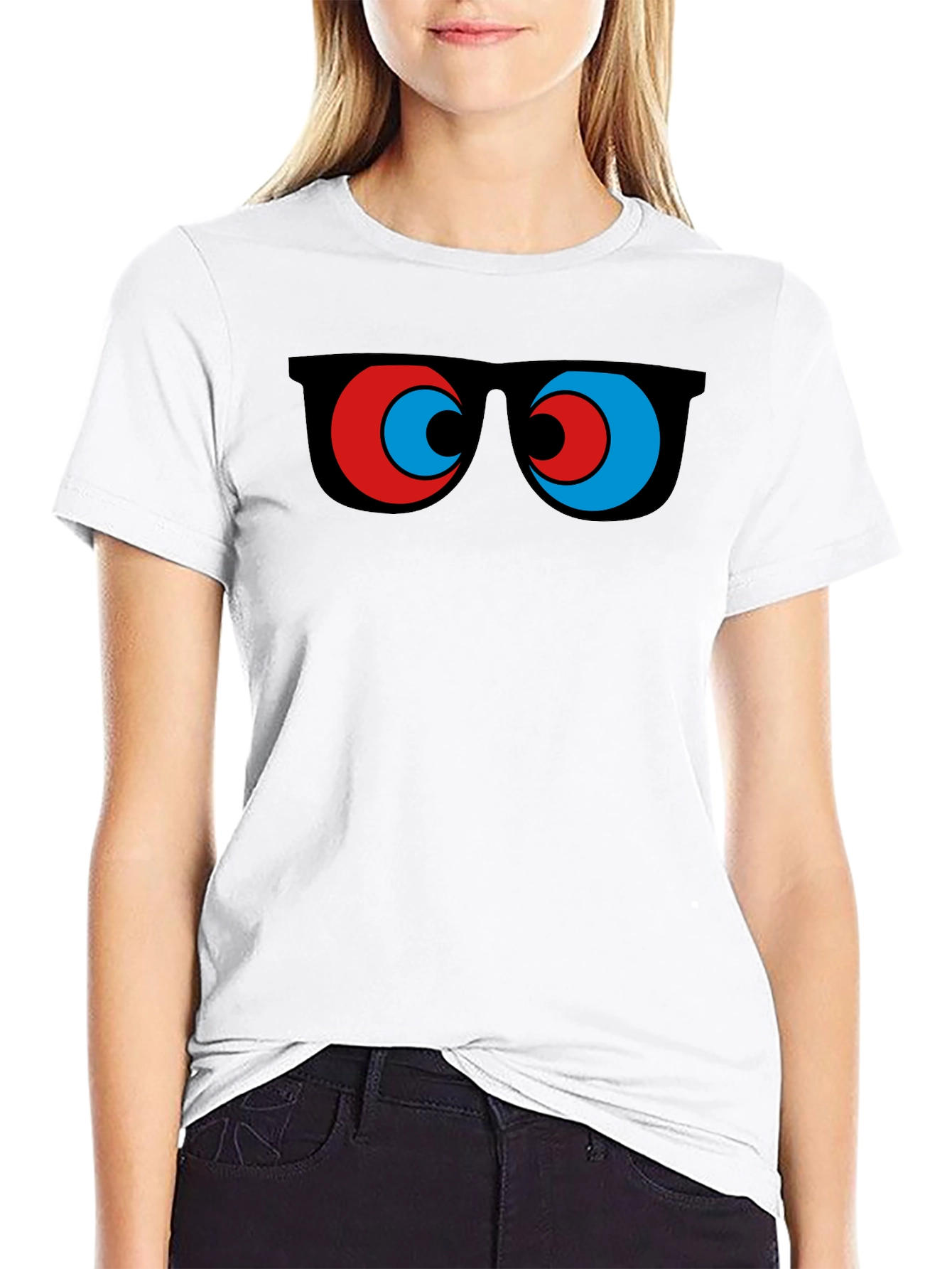 Black Funny Sunglasses Graphic Tee - Quirky Men's Black T-Shirt view 9