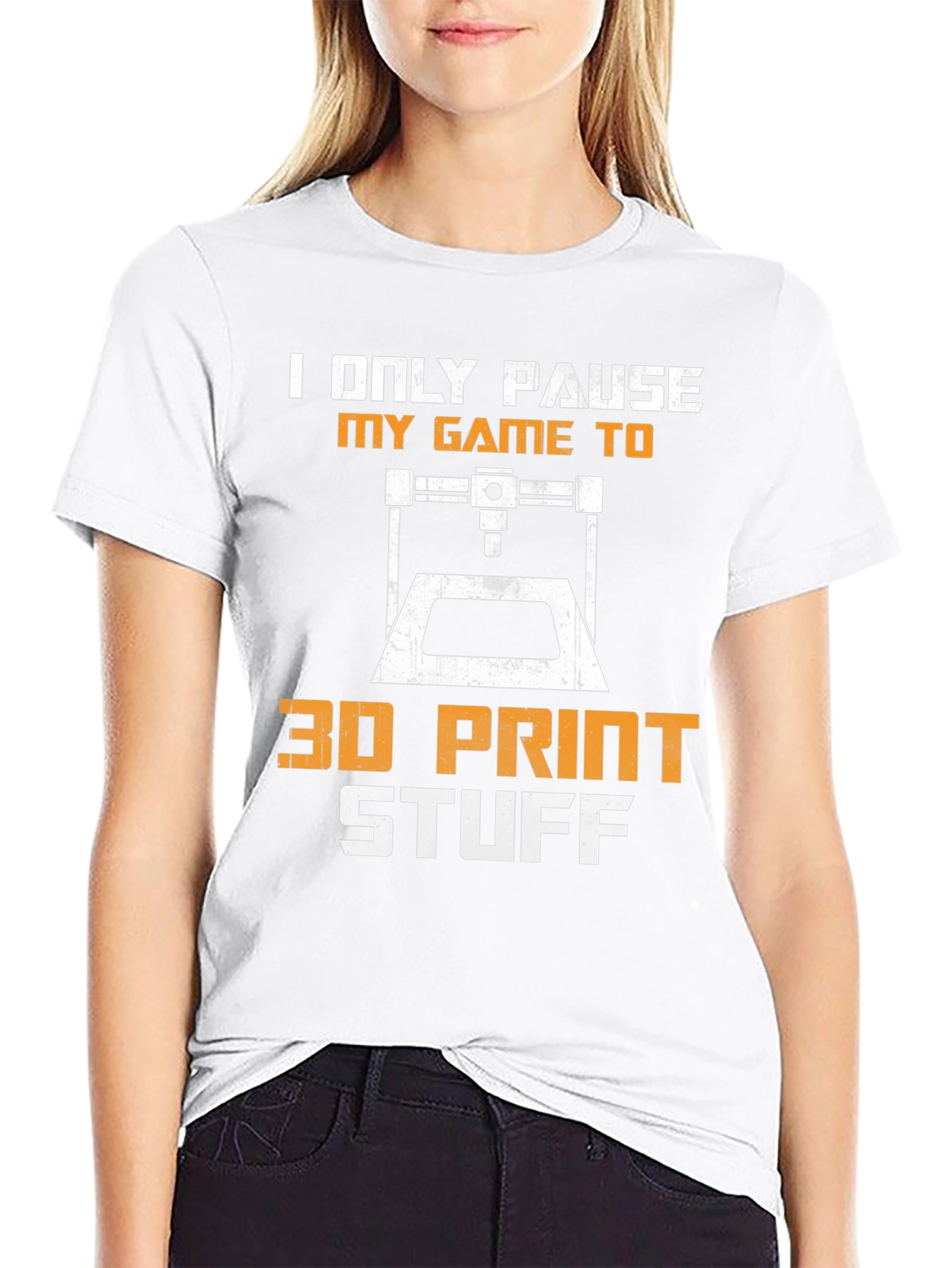 Black Gamer 3D Printing Hobby T-Shirt view 9
