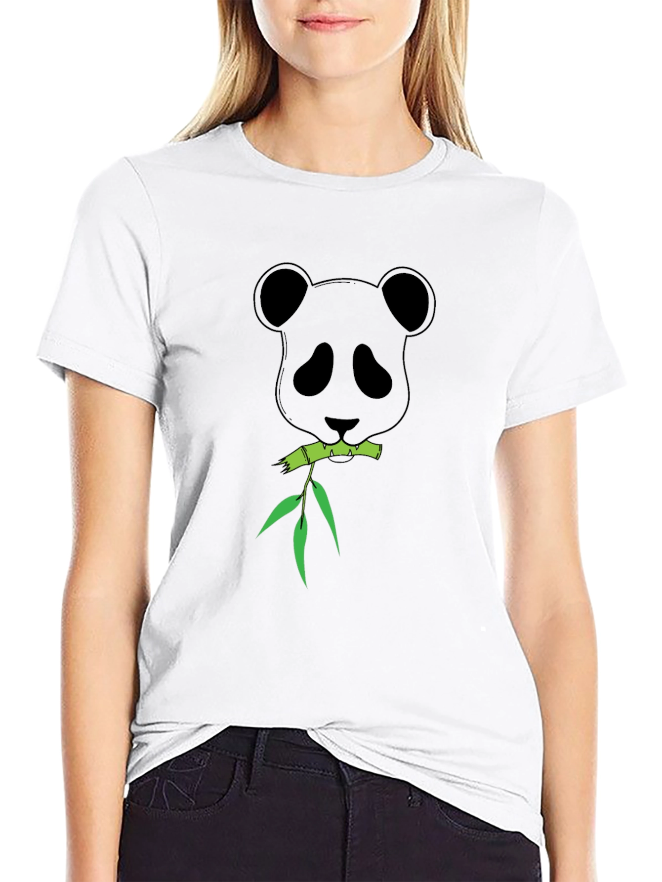 Black Panda Bamboo Graphic T-Shirt - Black view 9
