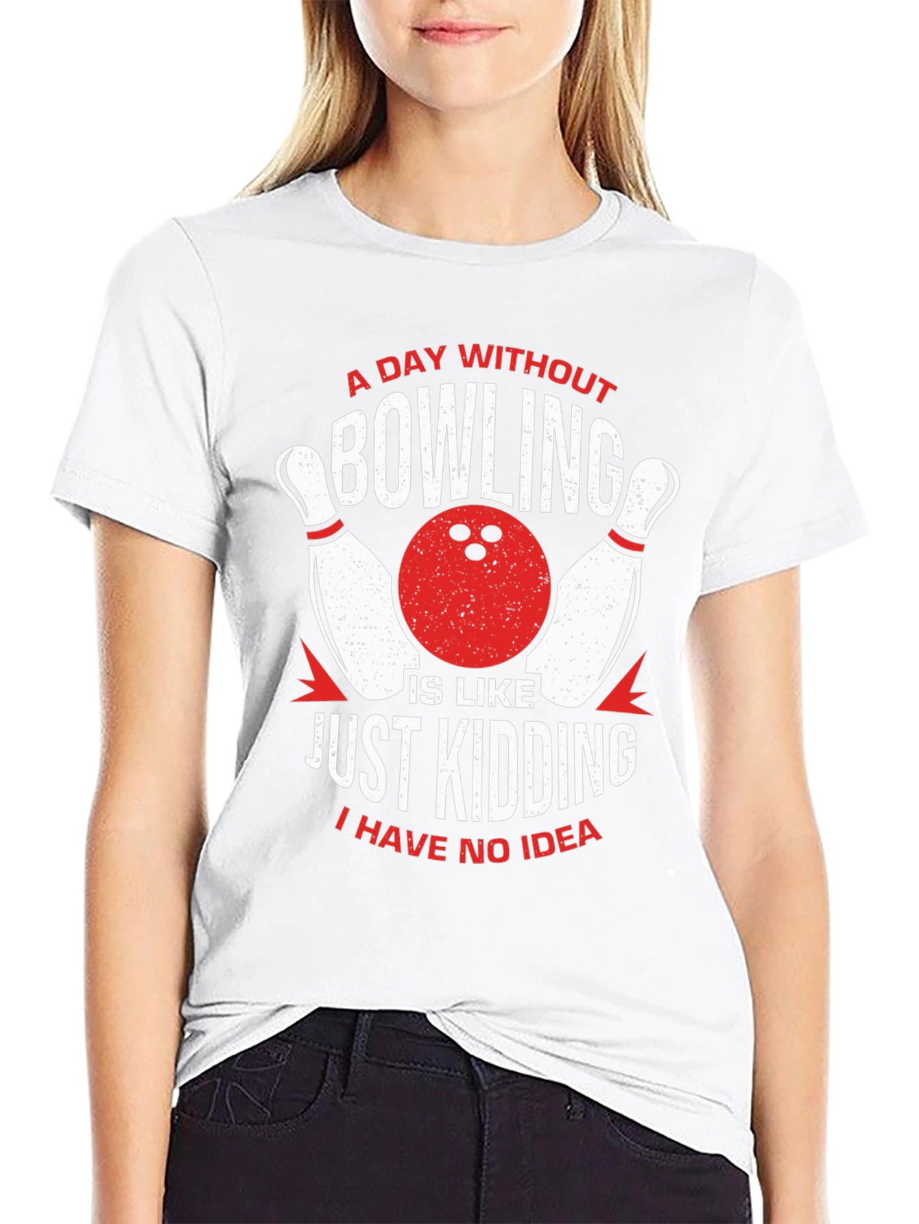Black Funny Bowling T-Shirt: A Day Without Bowling view 9