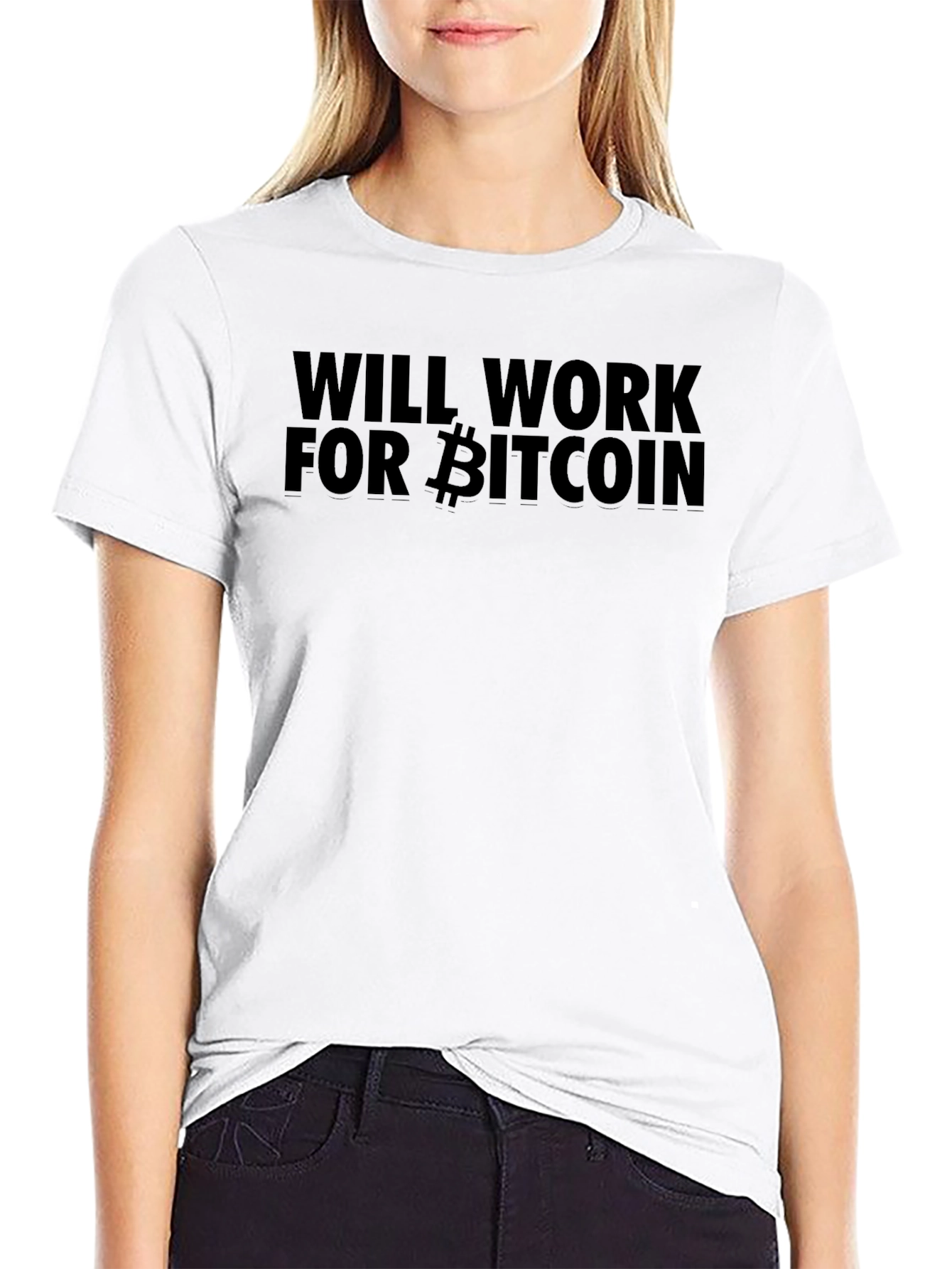 Black Will Work for Bitcoin T-Shirt view 9