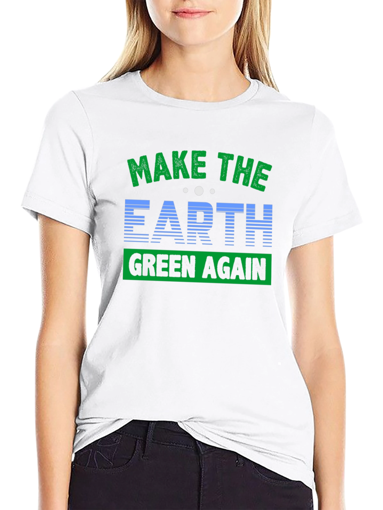 Black Eco-Friendly 'Make Earth Green Again' Graphic T-Shirt view 9