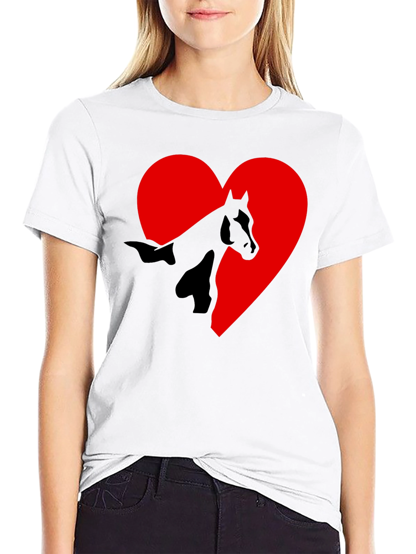 Black Horse Heart Graphic T-Shirt - Black Tee view 9