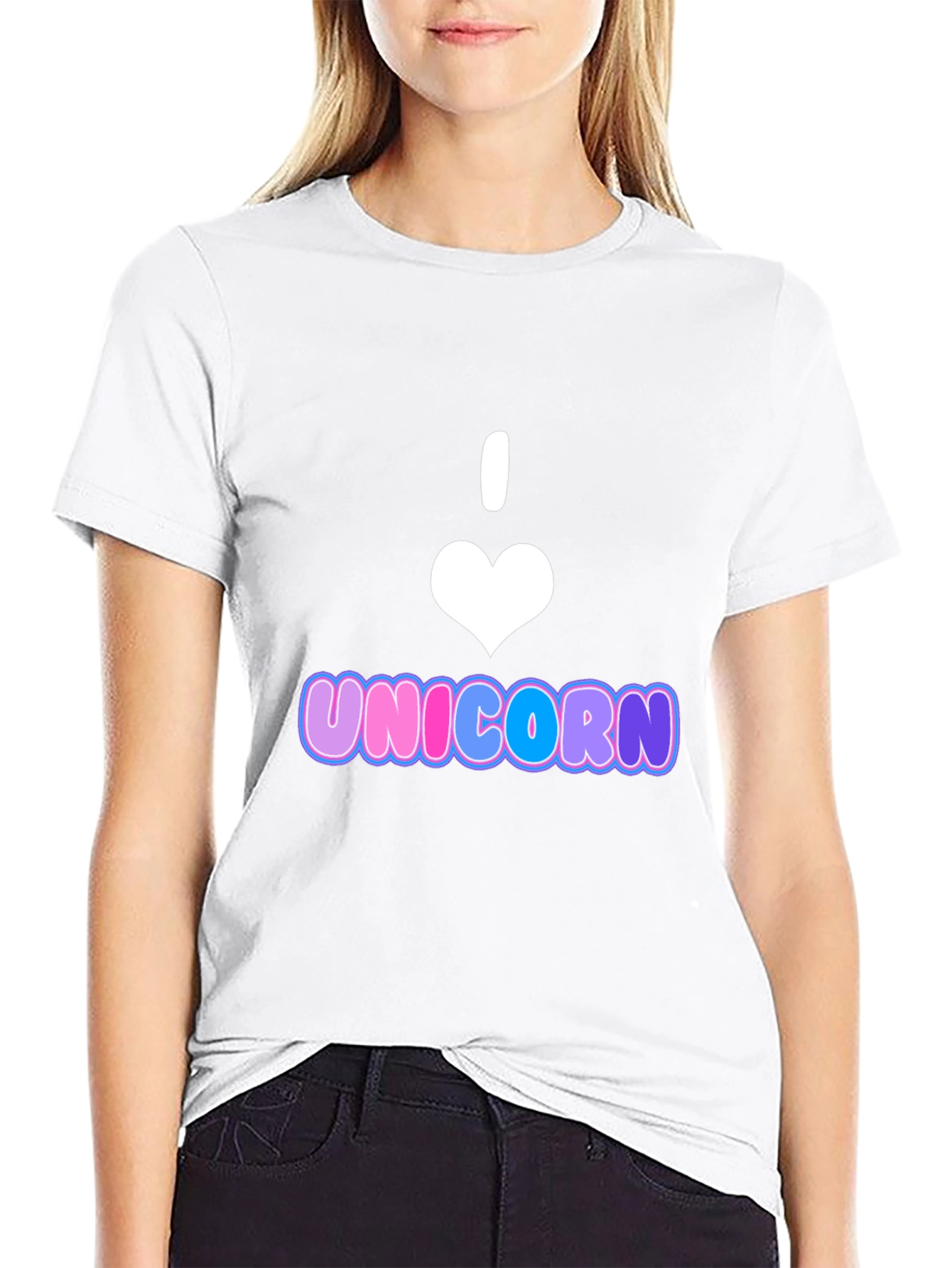 Black I Heart Unicorn T-Shirt - Black Cotton Blend view 9