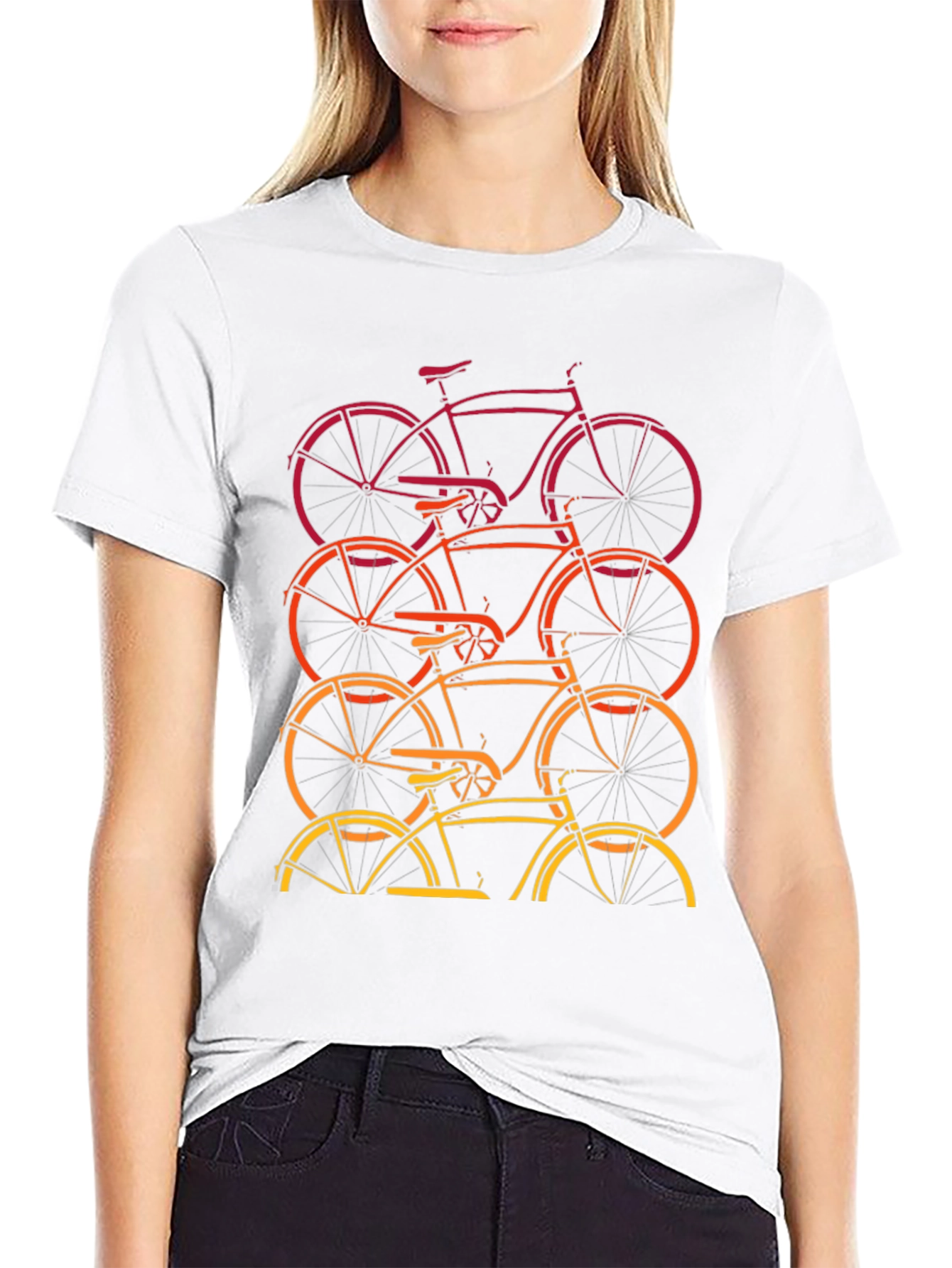 Black Retro Bike Stack Graphic Tee view 9