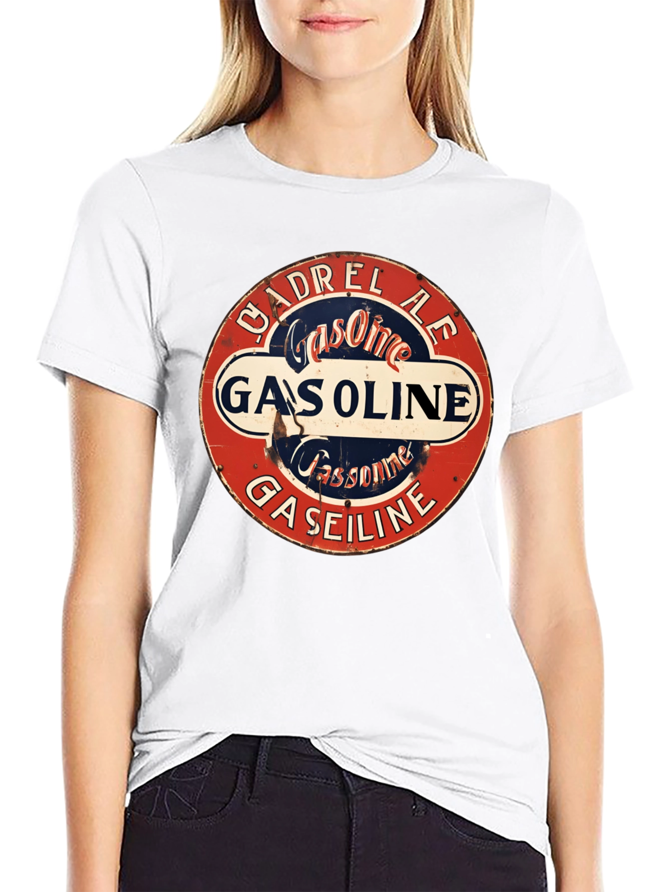 Black Vintage CADREL AE Gasoline Graphic T-Shirt view 9