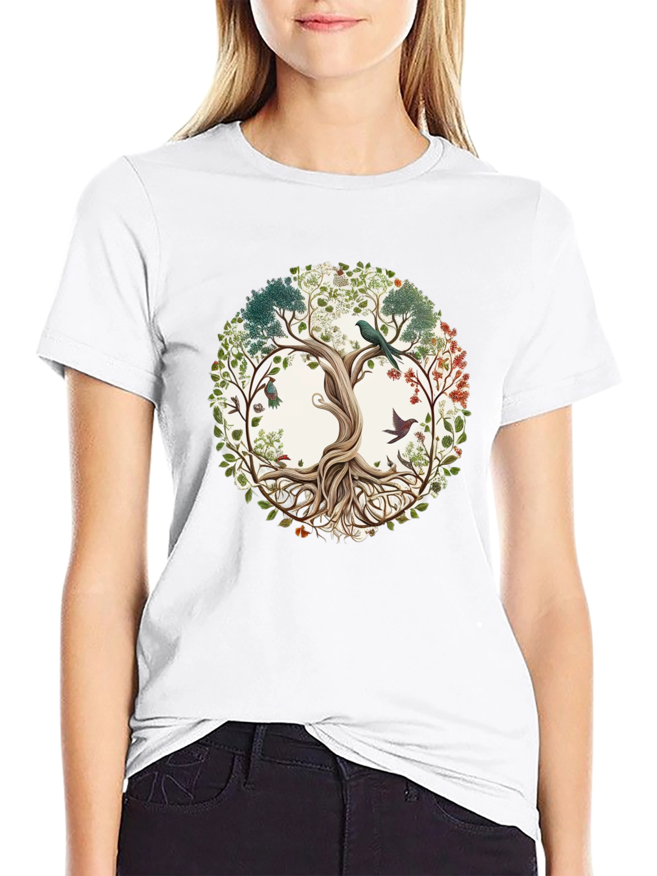 Black Nature Tree of Life Graphic Tee view 9