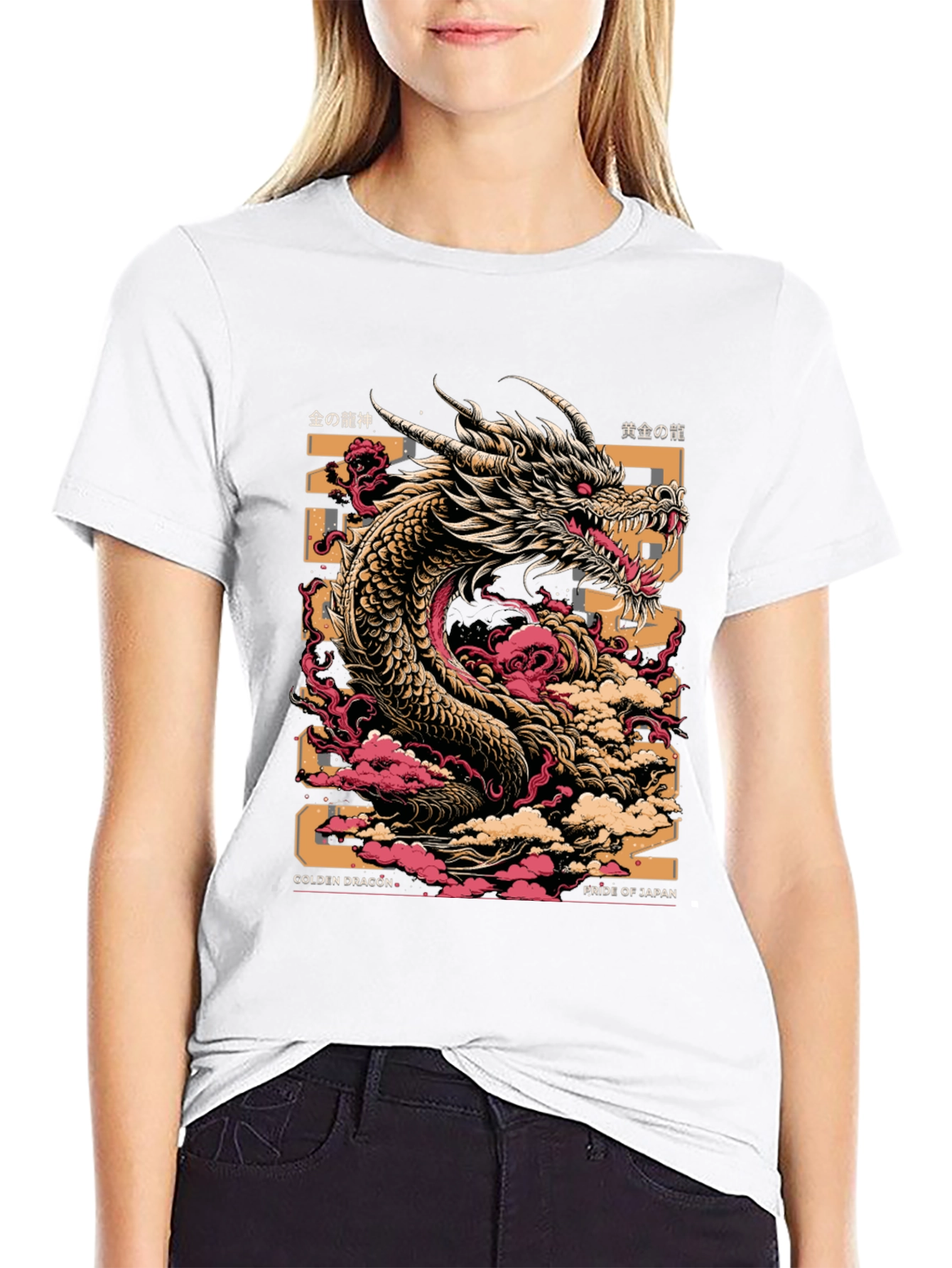 Black Golden Dragon Graphic Tee - Pride of Japan view 9