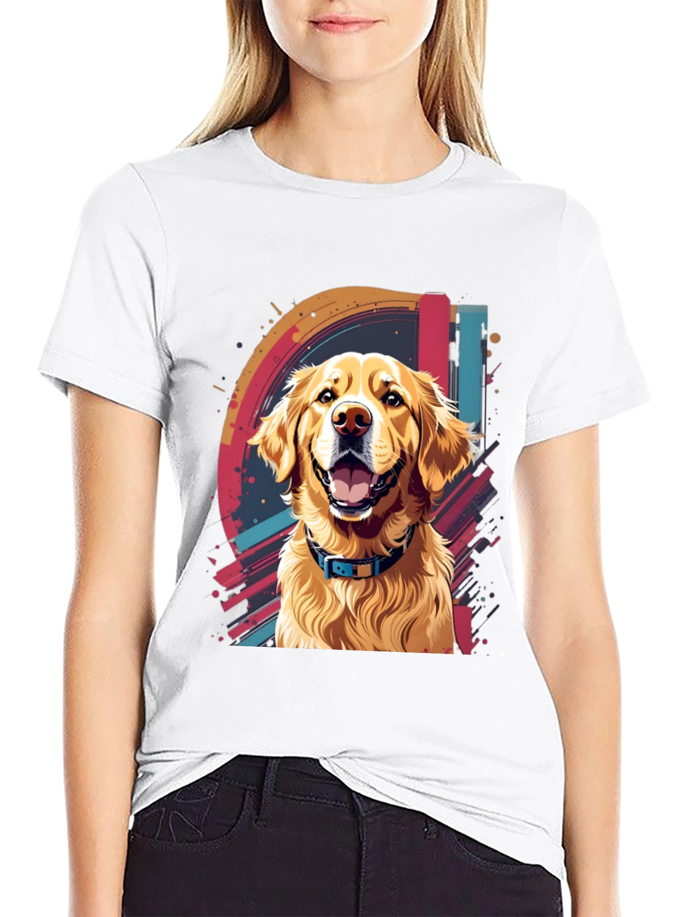 Dog Graphic Tee - Golden Retriever Art - 9