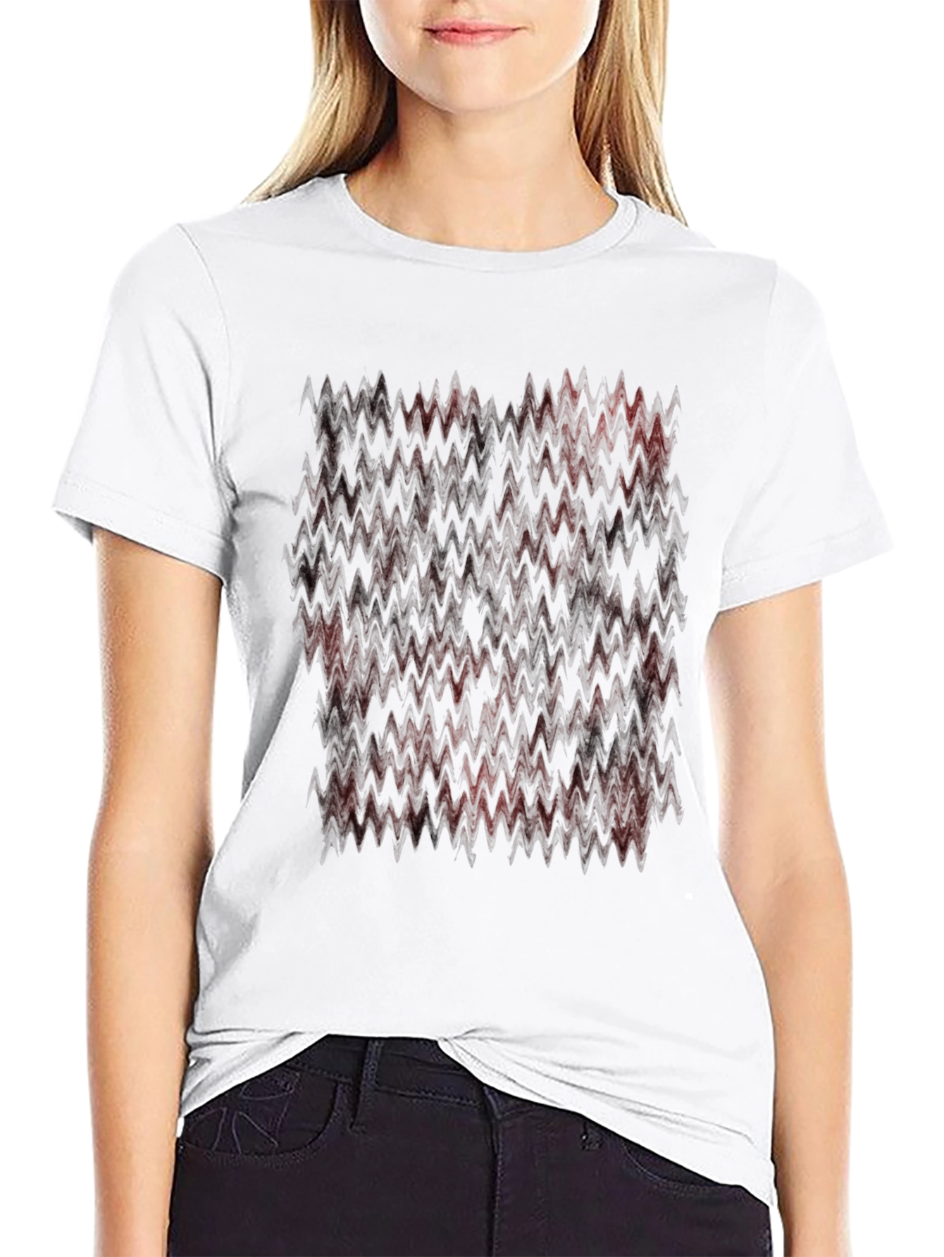 Black Abstract Pattern Black T-Shirt view 9