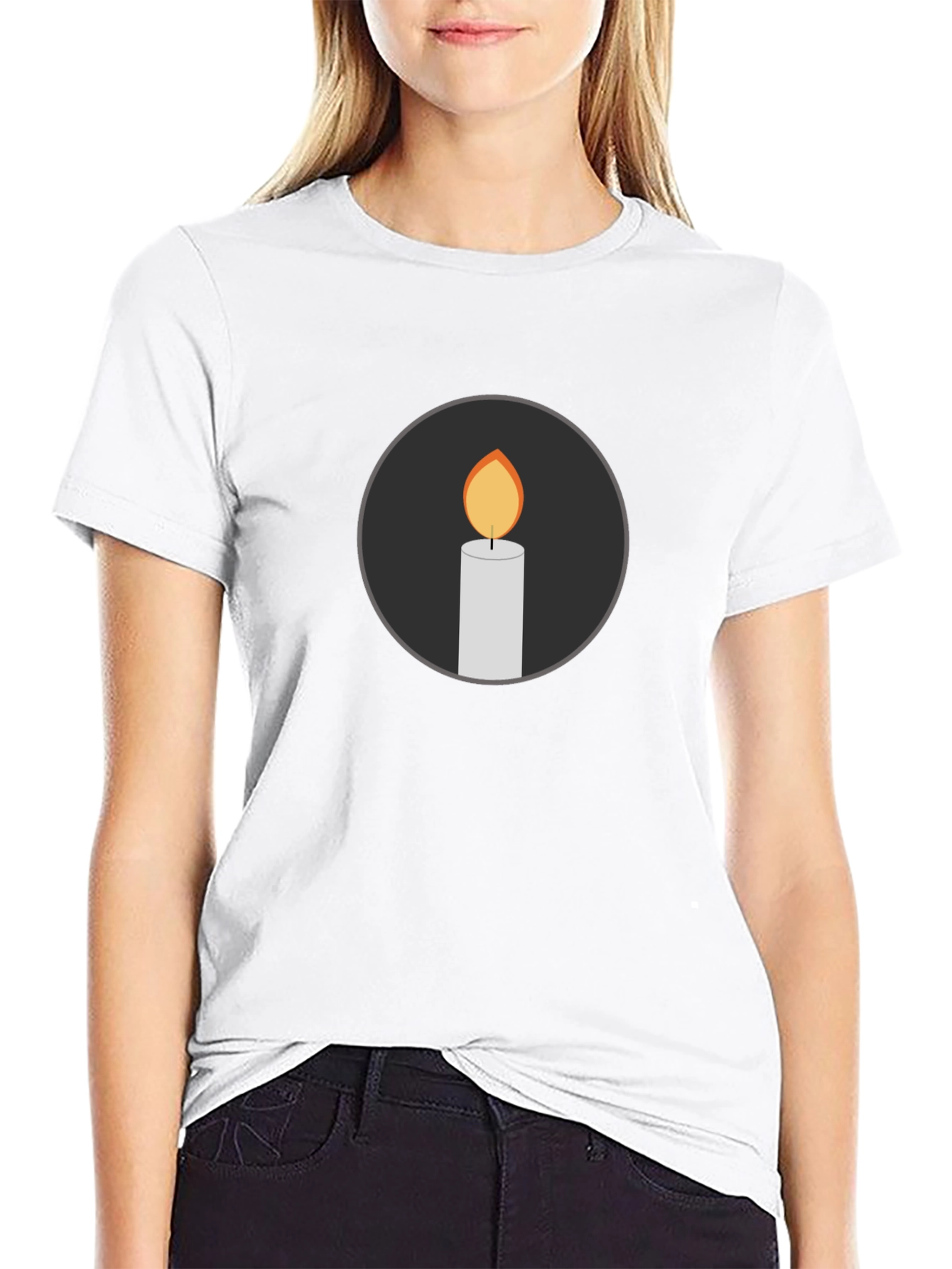 Black Candle Graphic Black T-Shirt view 9