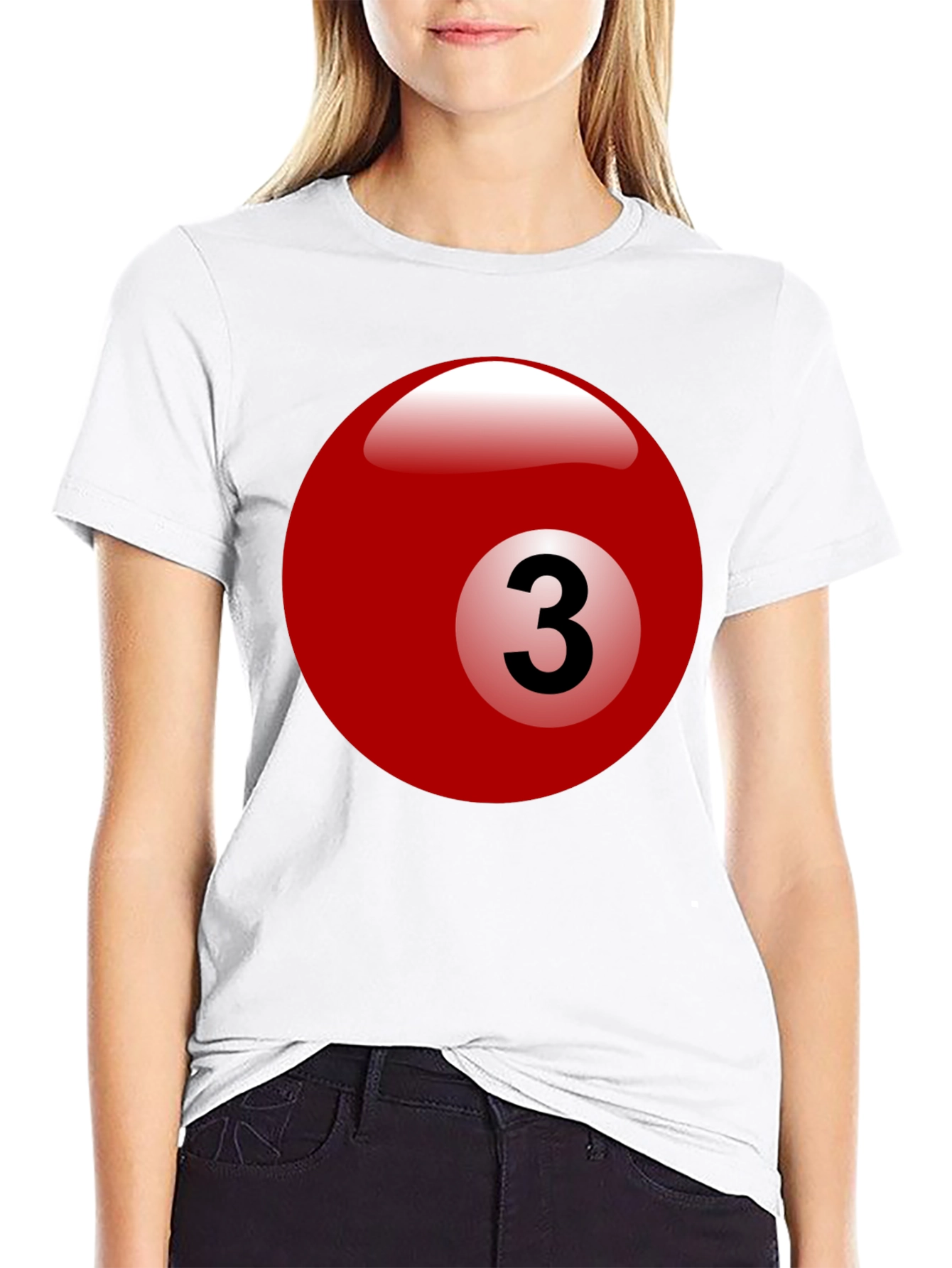 Black Billiard Ball #3 Graphic T-Shirt - Cool Casual Tee view 9