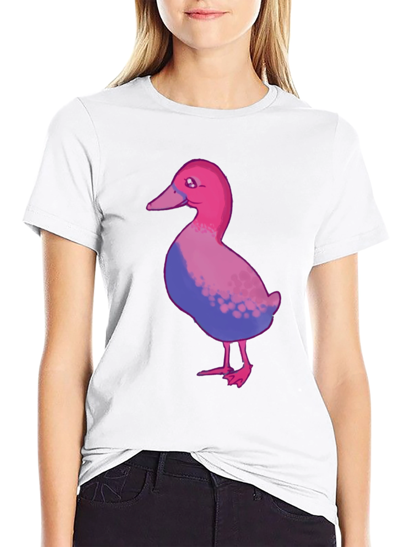Black Bisexual Pride Duck T-Shirt - Black Cotton Blend view 9