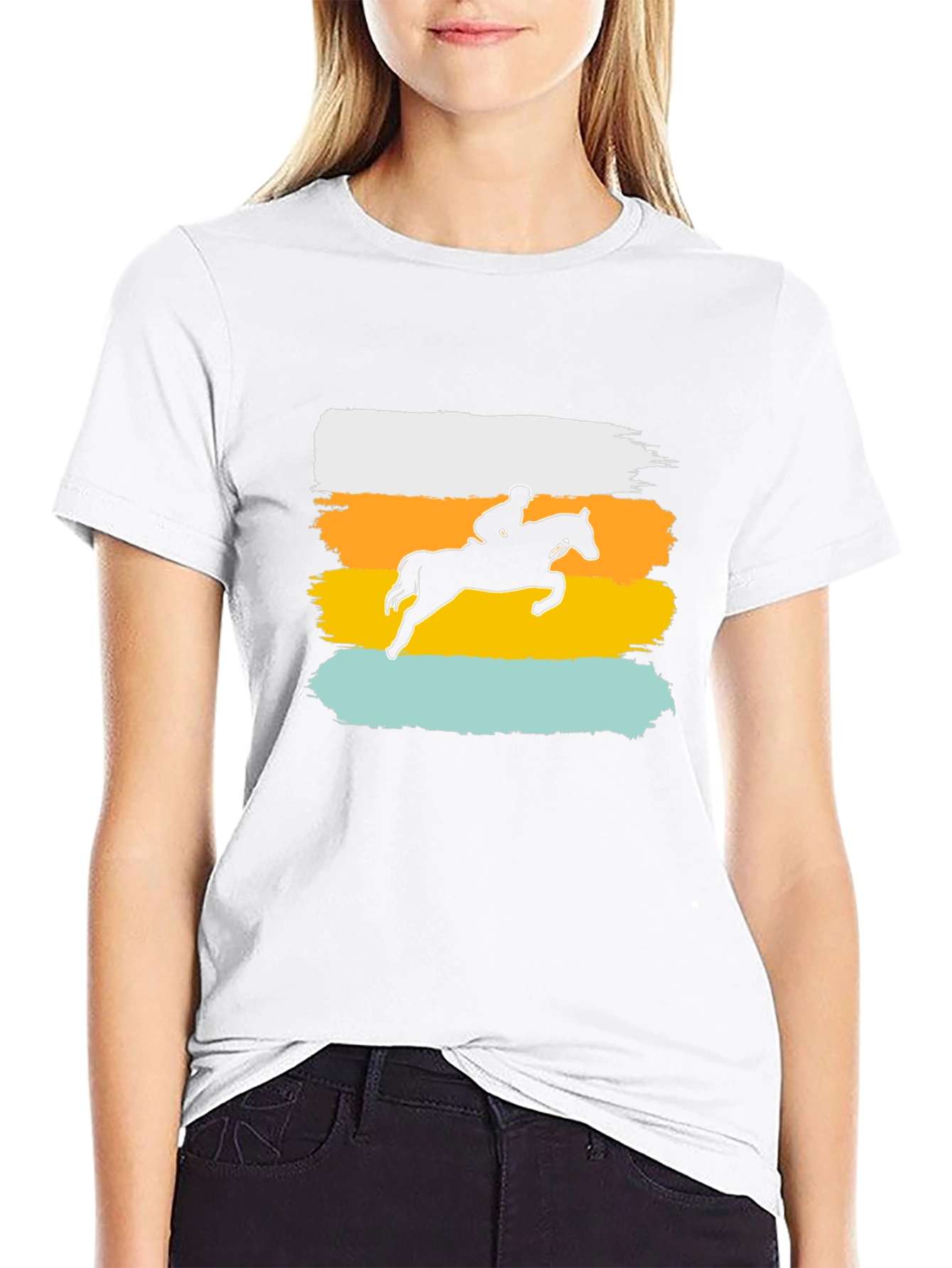 Black Equestrian Silhouette T-Shirt view 9