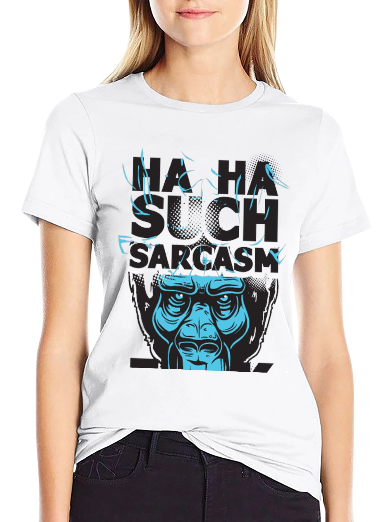 Black Sarcastic Gorilla Graphic Tee - Men's Black T-Shirt view 9