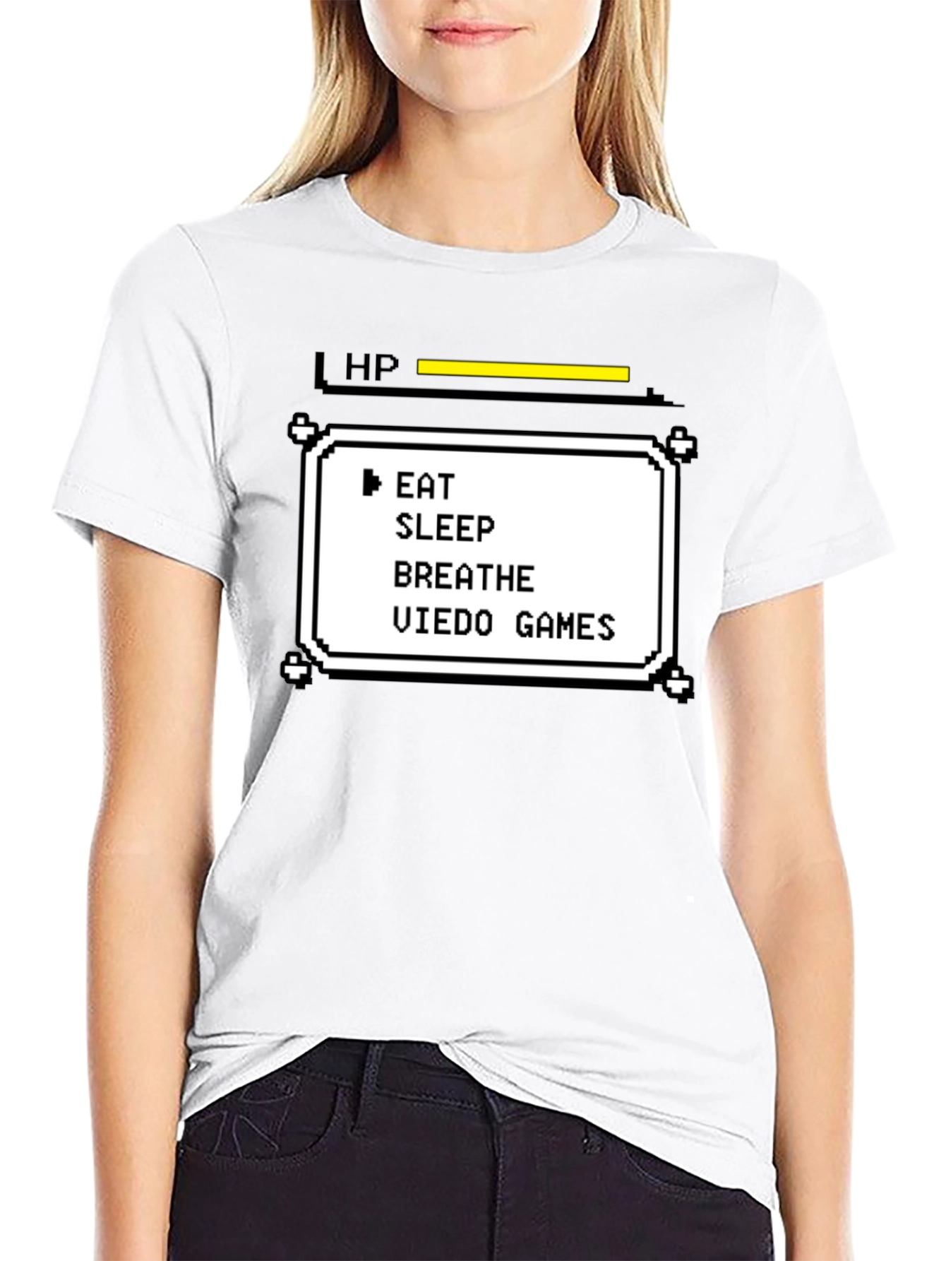 Black Gamer Life Stats T-Shirt - Eat Sleep Breathe Video Games view 9