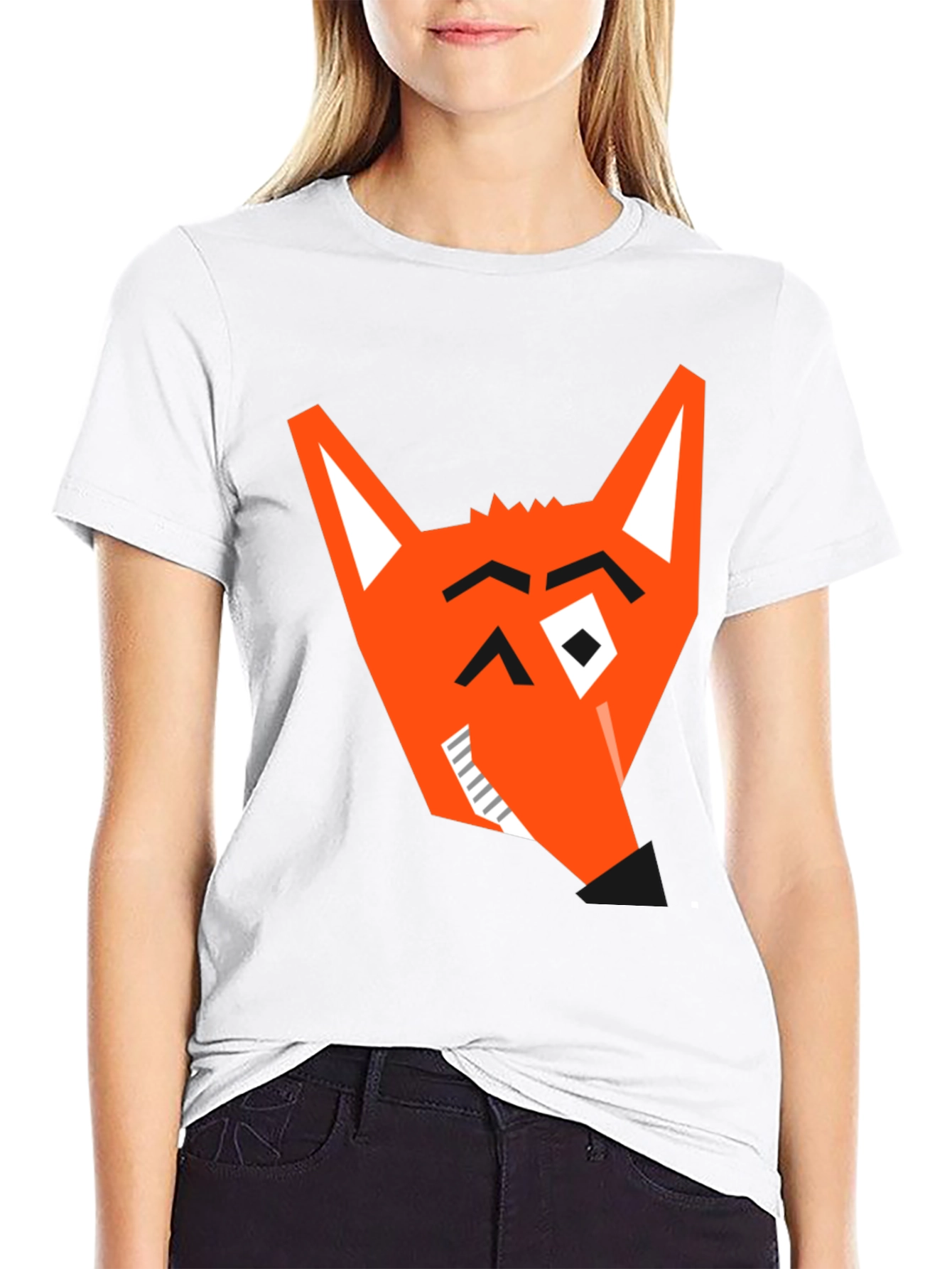 Geometric Fox Graphic Tee - Modern Black T-Shirt - 9
