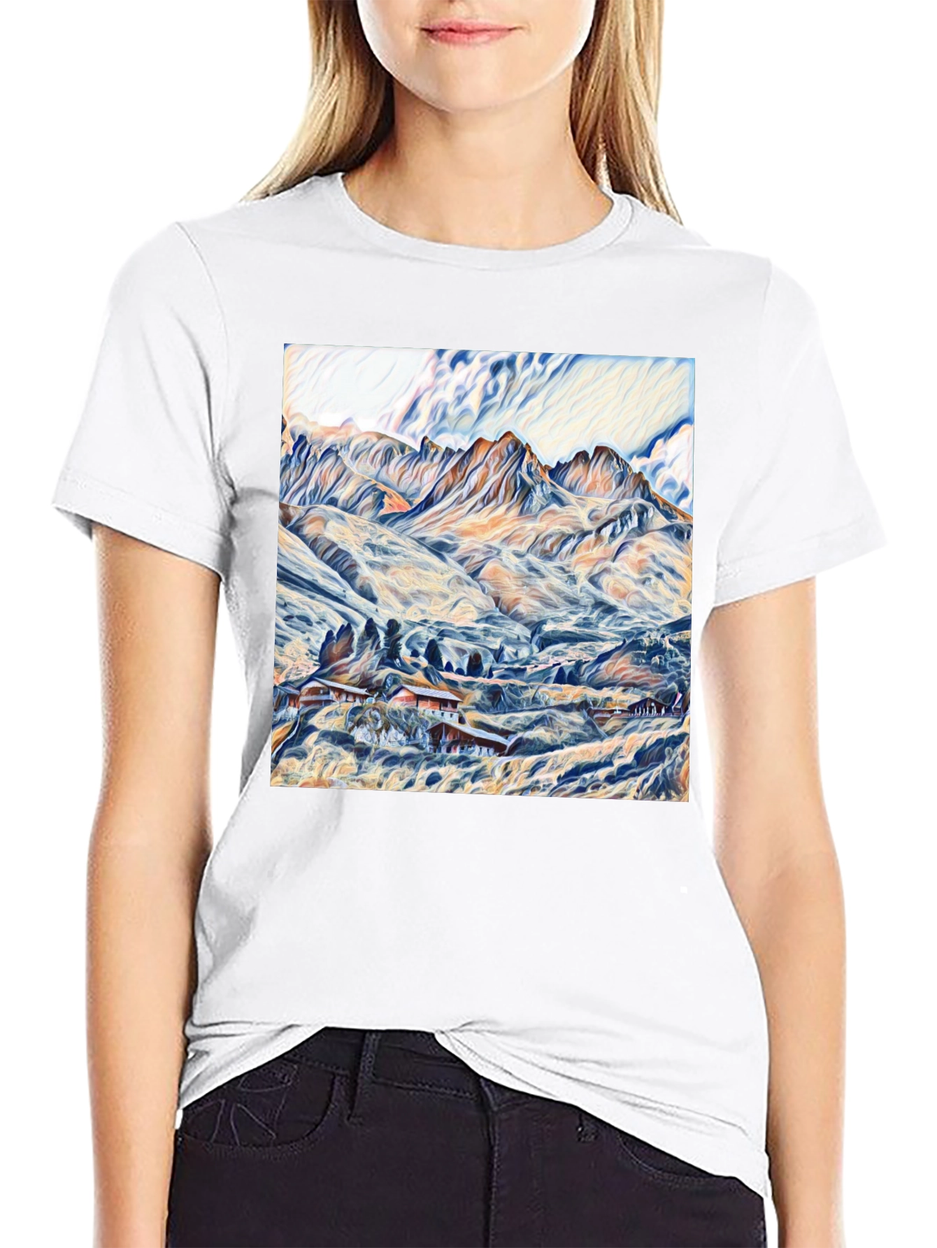 Black Mountain Vista Graphic Tee - Artistic Design view 9