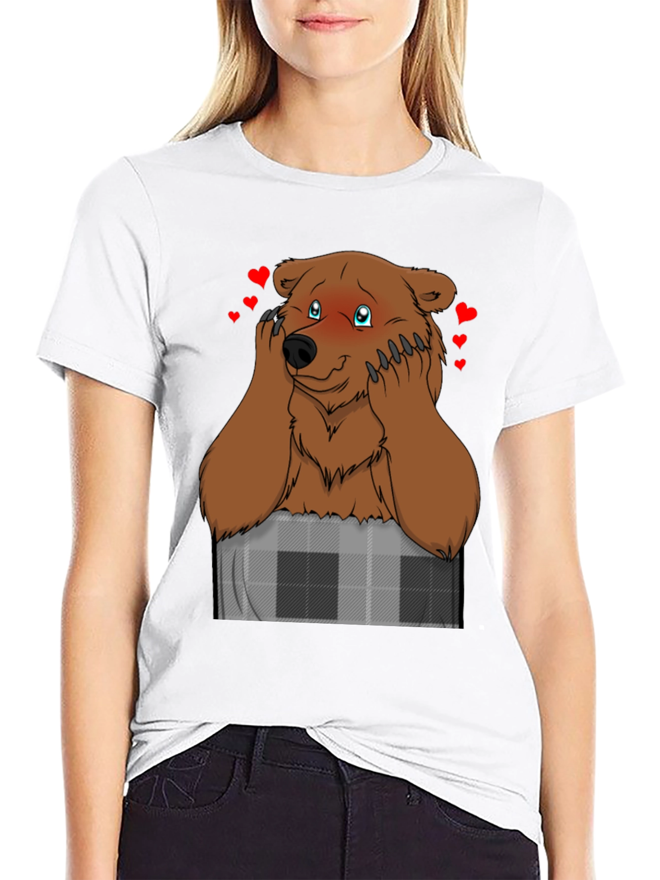 Black Lovestruck Bear Graphic T-Shirt view 9