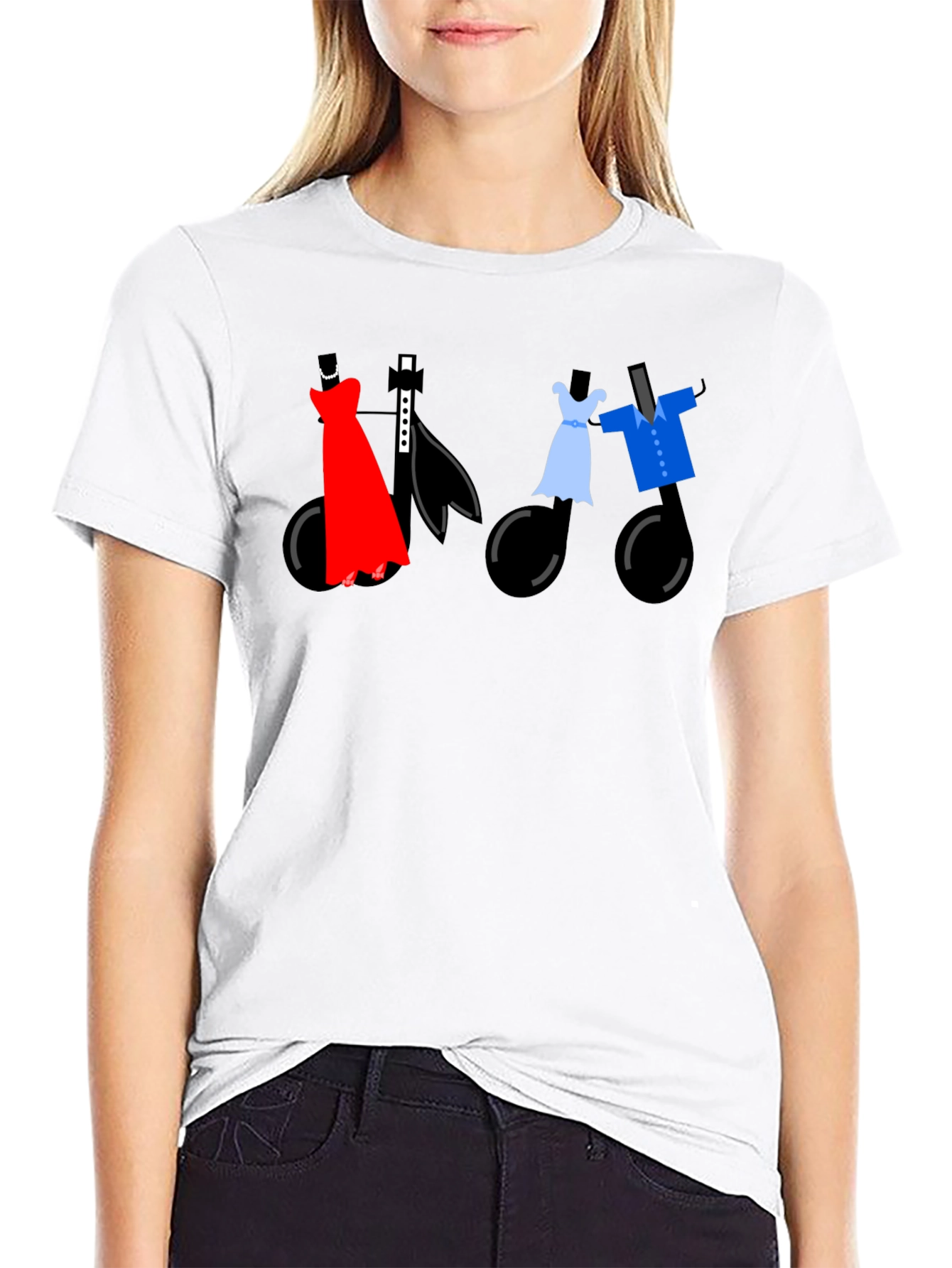 Black Dancing Notes Tee - Stylish Musical Apparel view 9