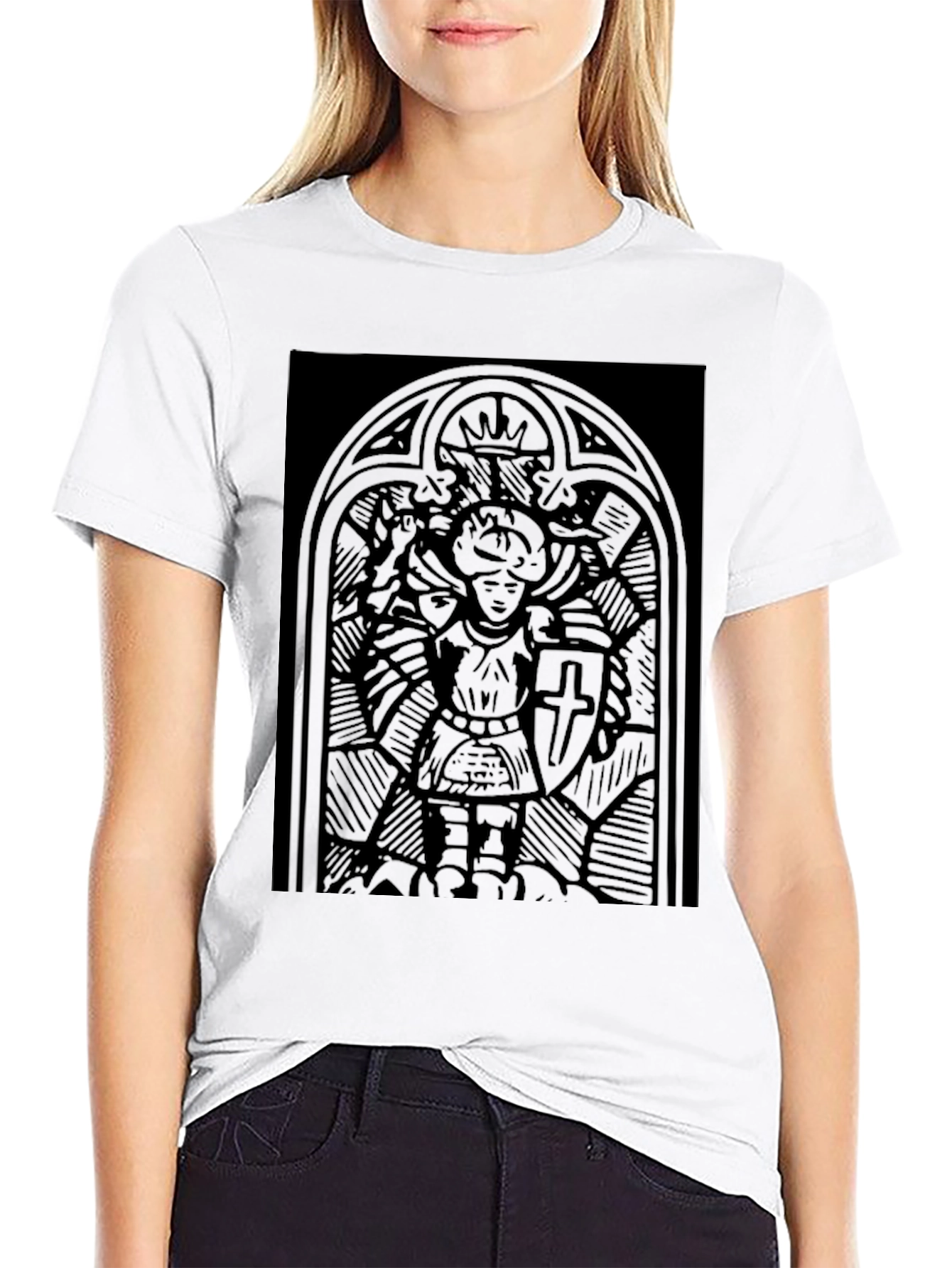Black Gothic Knight T-Shirt - Black Medieval Warrior Design view 9