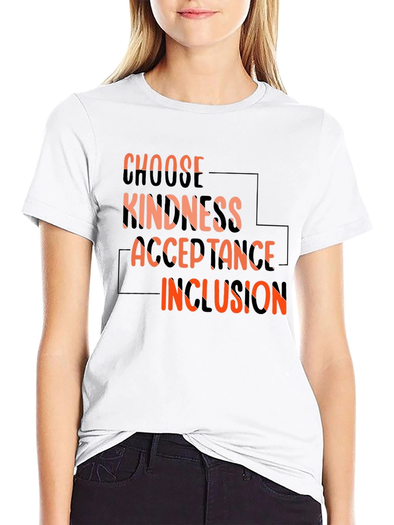 Black Choose Kindness, Acceptance, Inclusion T-Shirt view 9