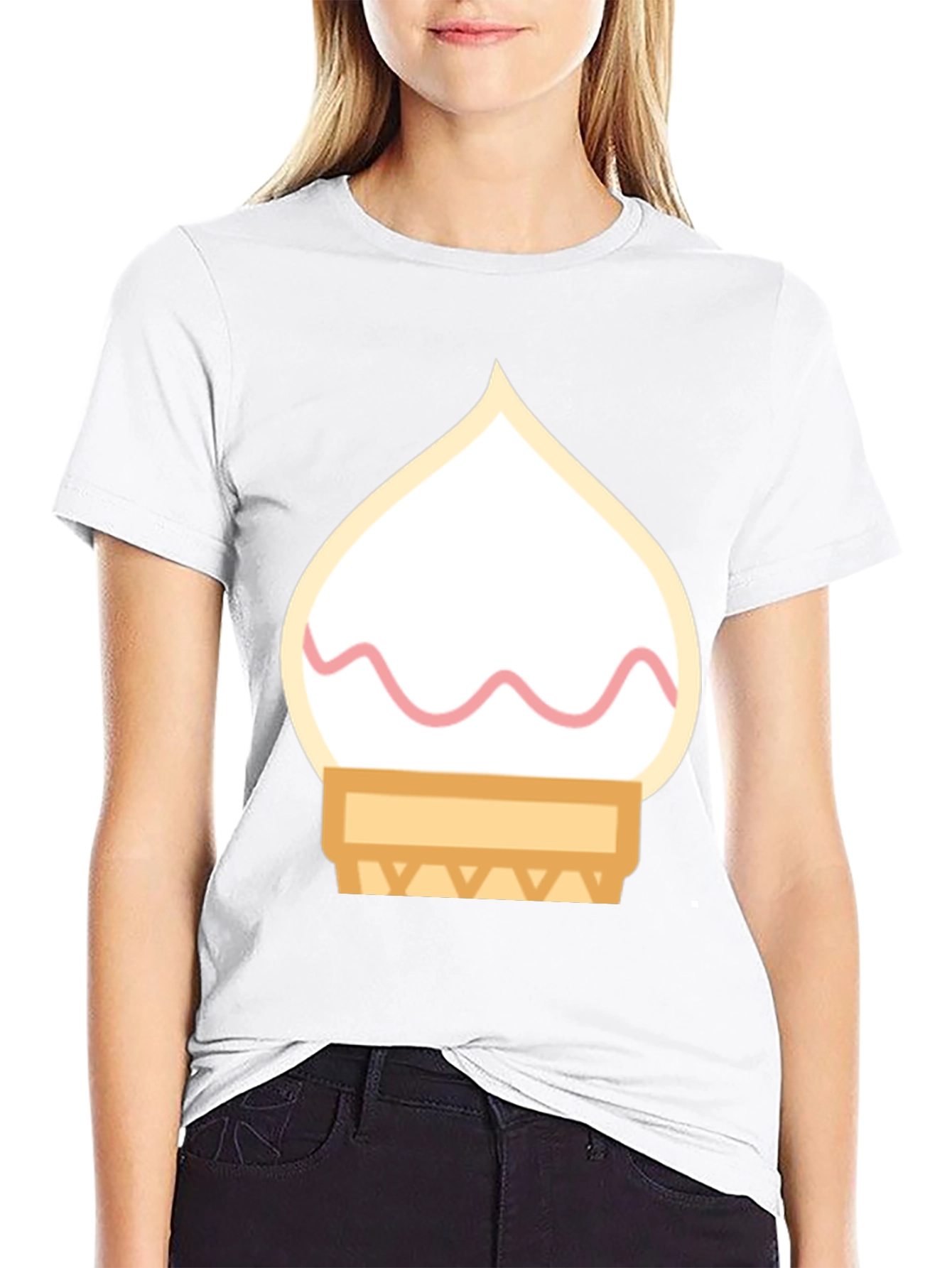 Black Ice Cream Cone Graphic Tee - Black Cotton T-Shirt view 9